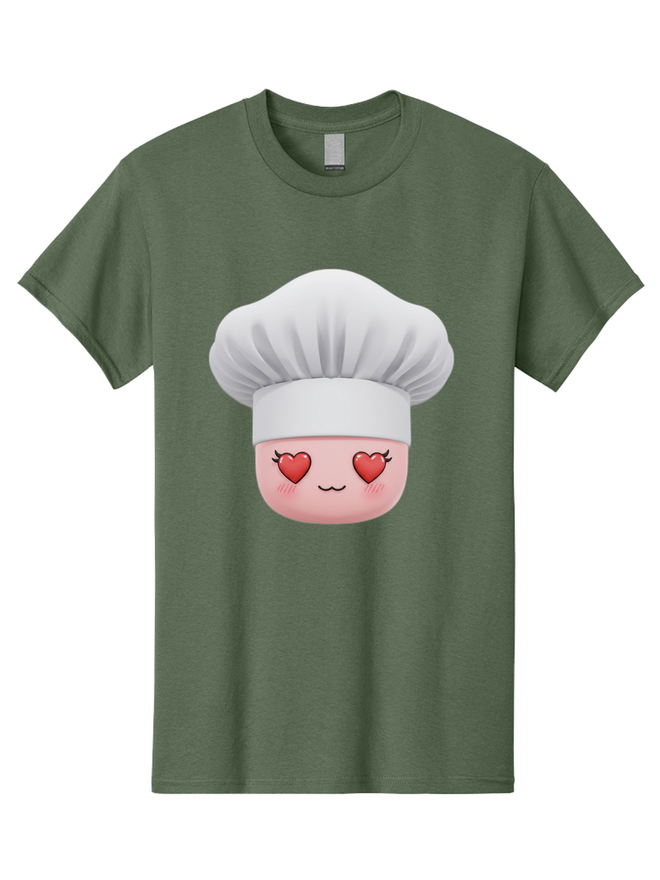 Chef-Emoji Men'S Graphic Tee, 100% Cotton, Comfortable Casual Summer Wear, Machine Washable, Cartoon Chef Hat, Chef Emoji, Cute Chef Face, Heart Eyes, Cooking Love, Culinary Passion, Adorable Character, Facial Expression, Cartoon Style Bac819 3