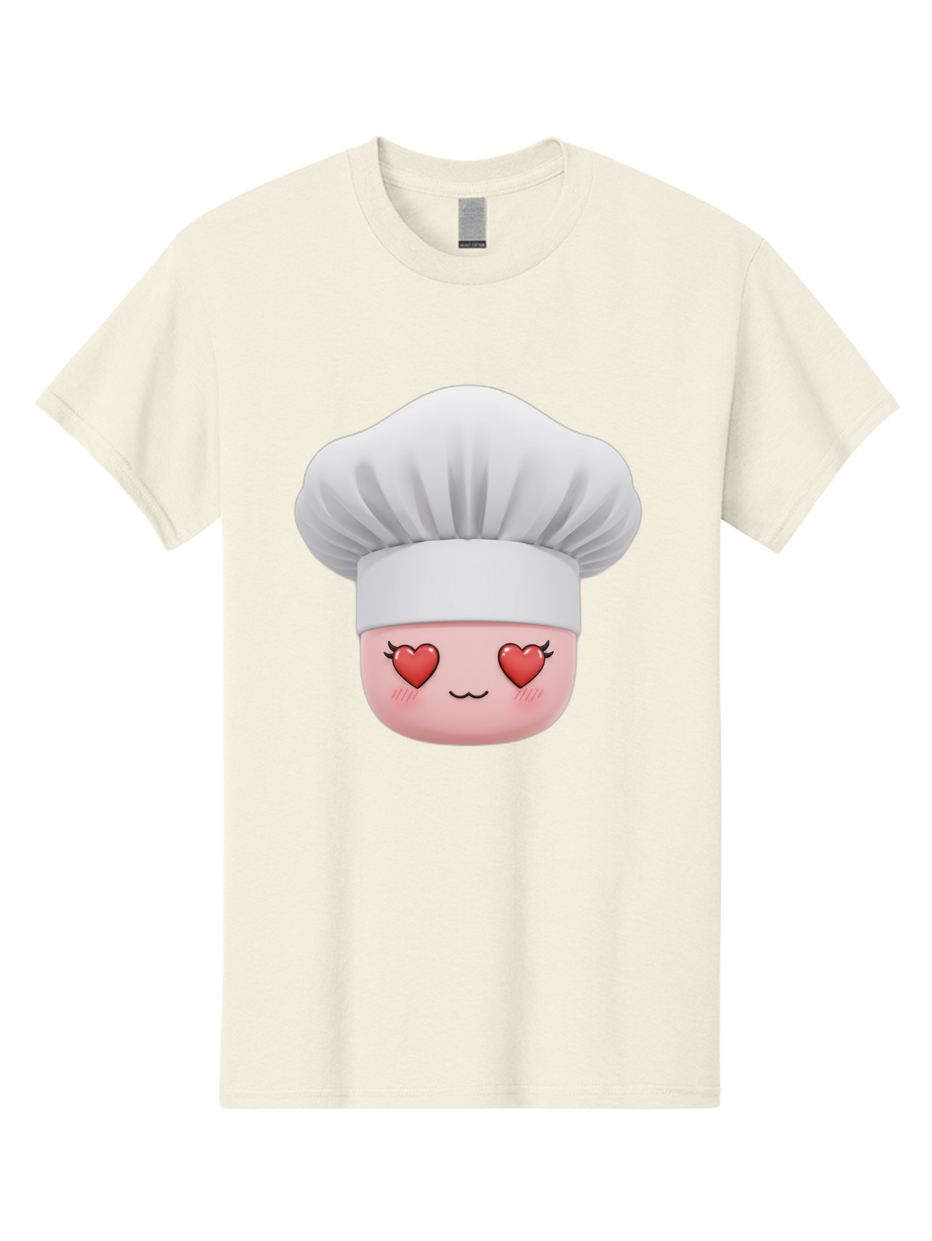 Chef-Emoji Men'S Graphic Tee, 100% Cotton, Comfortable Casual Summer Wear, Machine Washable, Cartoon Chef Hat, Chef Emoji, Cute Chef Face, Heart Eyes, Cooking Love, Culinary Passion, Adorable Character, Facial Expression, Cartoon Style Bac819 12