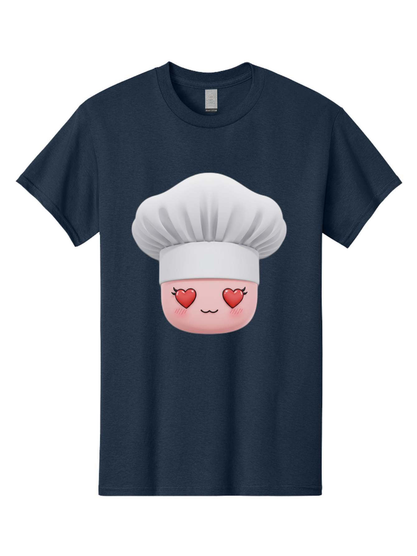 Chef-Emoji Men'S Graphic Tee, 100% Cotton, Comfortable Casual Summer Wear, Machine Washable, Cartoon Chef Hat, Chef Emoji, Cute Chef Face, Heart Eyes, Cooking Love, Culinary Passion, Adorable Character, Facial Expression, Cartoon Style Bac819 10