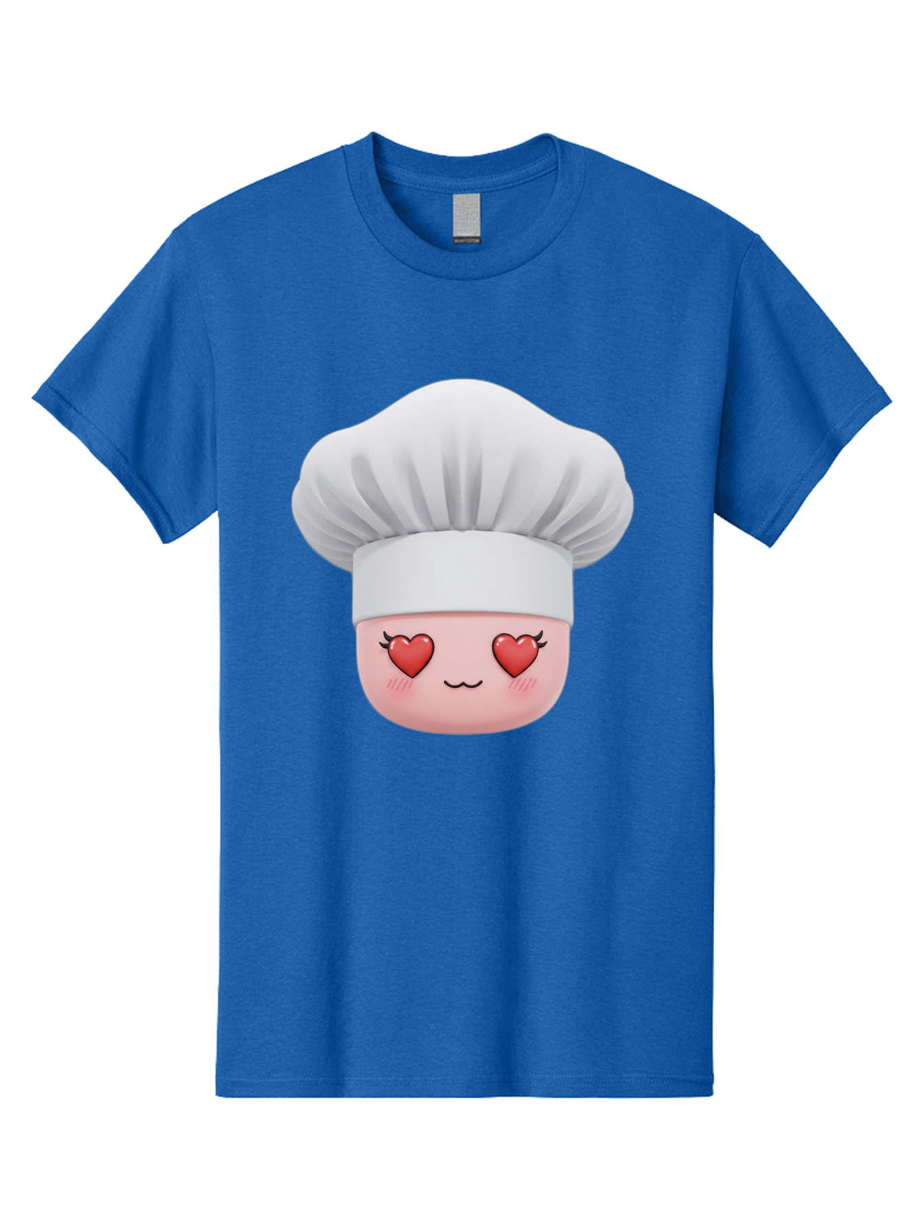 Chef-Emoji Men'S Graphic Tee, 100% Cotton, Comfortable Casual Summer Wear, Machine Washable, Cartoon Chef Hat, Chef Emoji, Cute Chef Face, Heart Eyes, Cooking Love, Culinary Passion, Adorable Character, Facial Expression, Cartoon Style Bac819 8