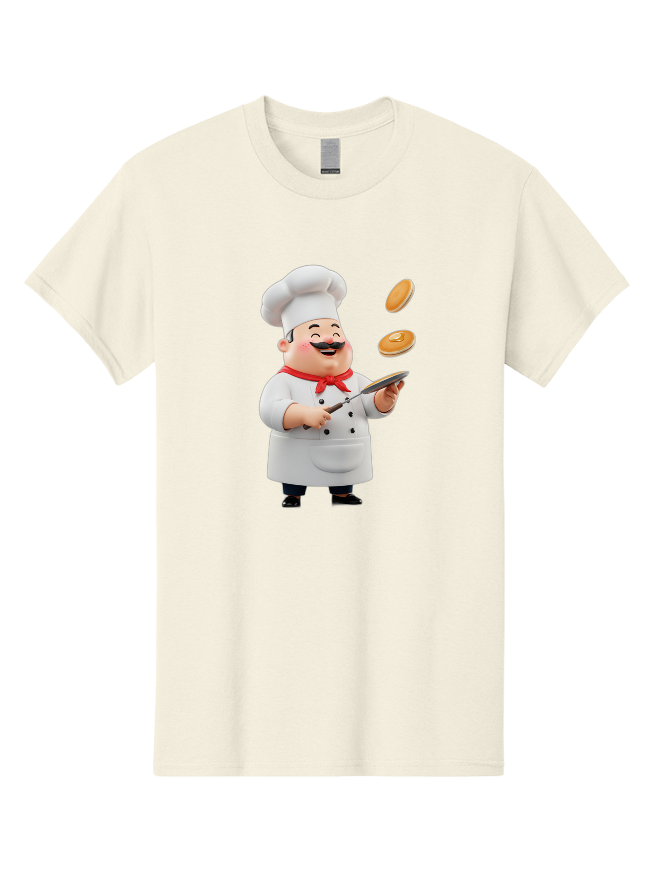 Chef-Tossing-Pancakes Men'S Graphic Tee, 100% Cotton, Comfortable Casual Summer Wear, Machine Washable, Chef Cooking Pancakes, Happy Chef, Kitchen Fun, Breakfast Cooking, Food Preparation, Chef Hat, Cooking With Love, Pancakes In Air, Bac840 13