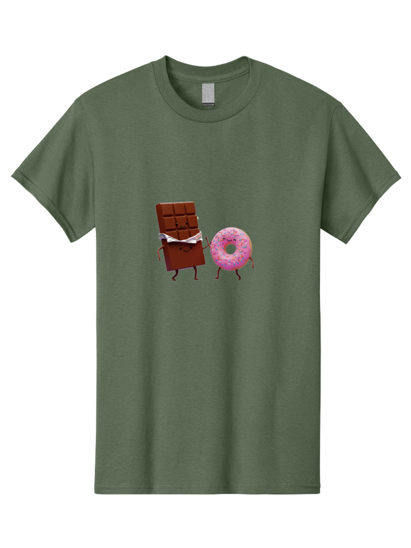 Chocolate-And-Donut Men'S Graphic Tee, 100% Cotton, Comfortable Casual Summer Wear, Machine Washable, Chocolate Bar, Donut With Sprinkles, Cartoon Characters, Sweet Treats, Dessert Lovers, Pastry, Baked Goods, Cute Graphic, Food Illustration Bac847 15