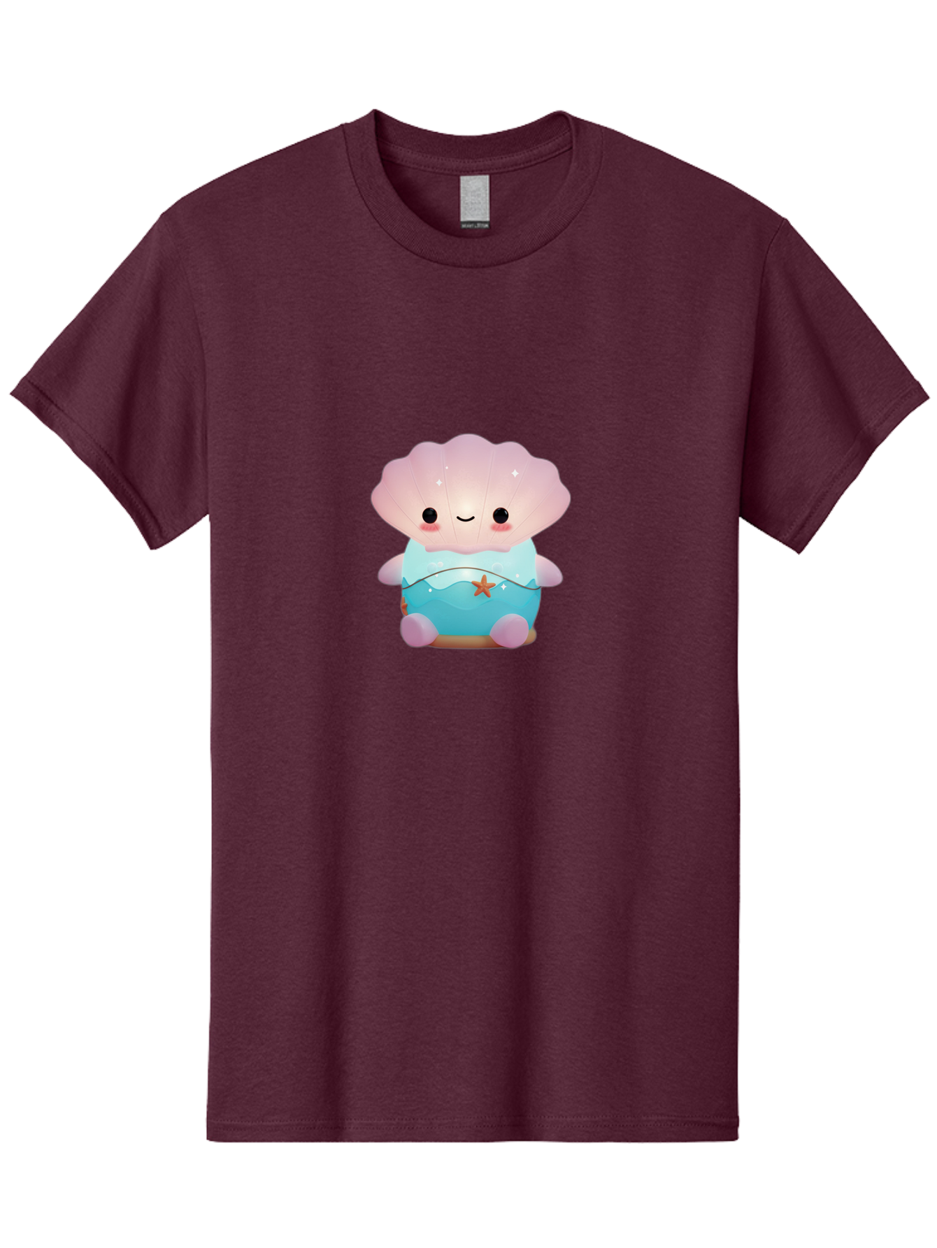 Clamshell-Character Men'S Graphic Tee, 100% Cotton, Comfortable Casual Summer Wear, Machine Washable, Soft Pink Jellyfish, Night Light, Soothing Ambiance, Underwater Decor, Ocean-Inspired Design, Peaceful Lighting, Cozy Bedroom, Bac859 7