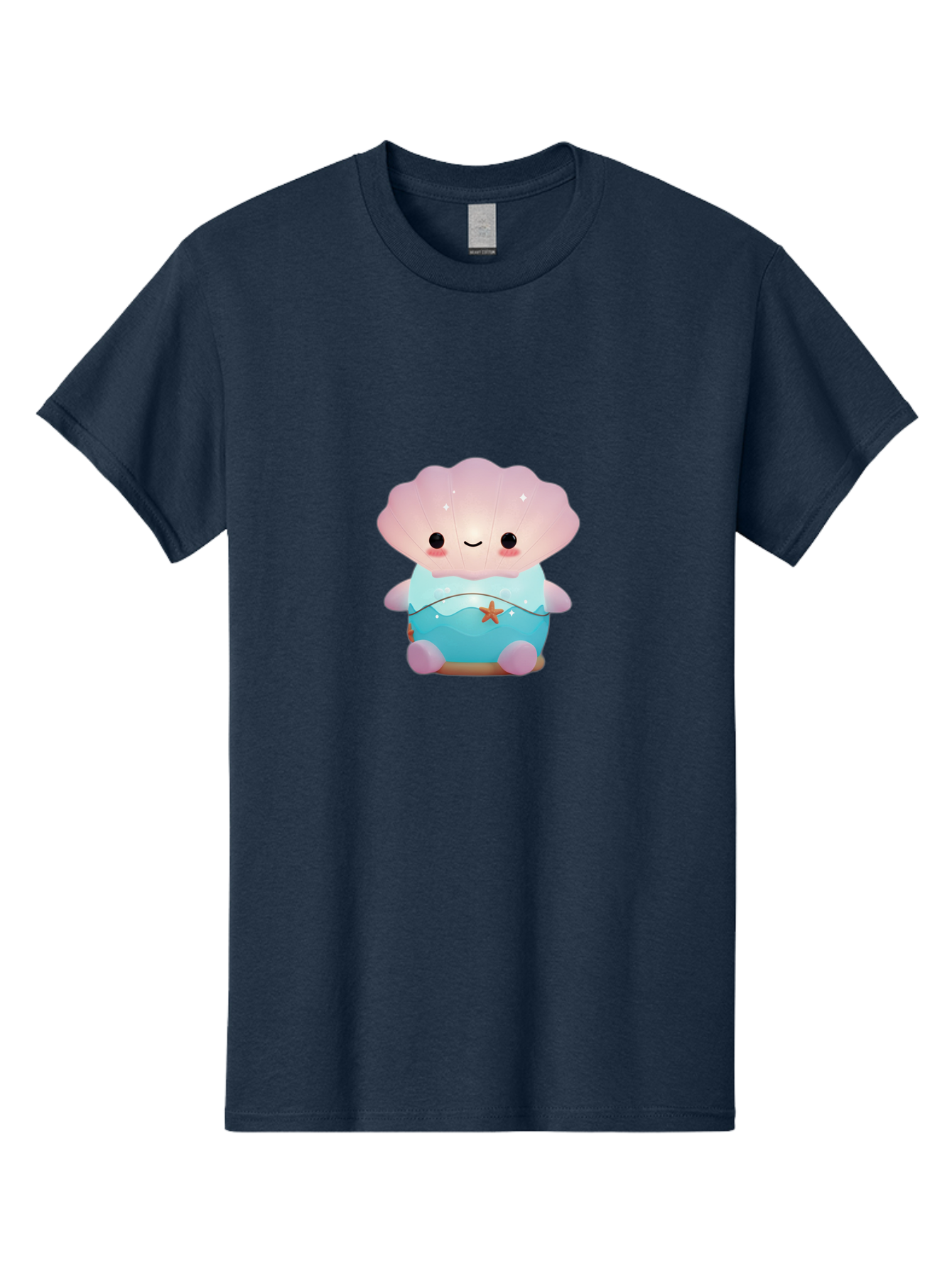 Clamshell-Character Men'S Graphic Tee, 100% Cotton, Comfortable Casual Summer Wear, Machine Washable, Soft Pink Jellyfish, Night Light, Soothing Ambiance, Underwater Decor, Ocean-Inspired Design, Peaceful Lighting, Cozy Bedroom, Bac859 10