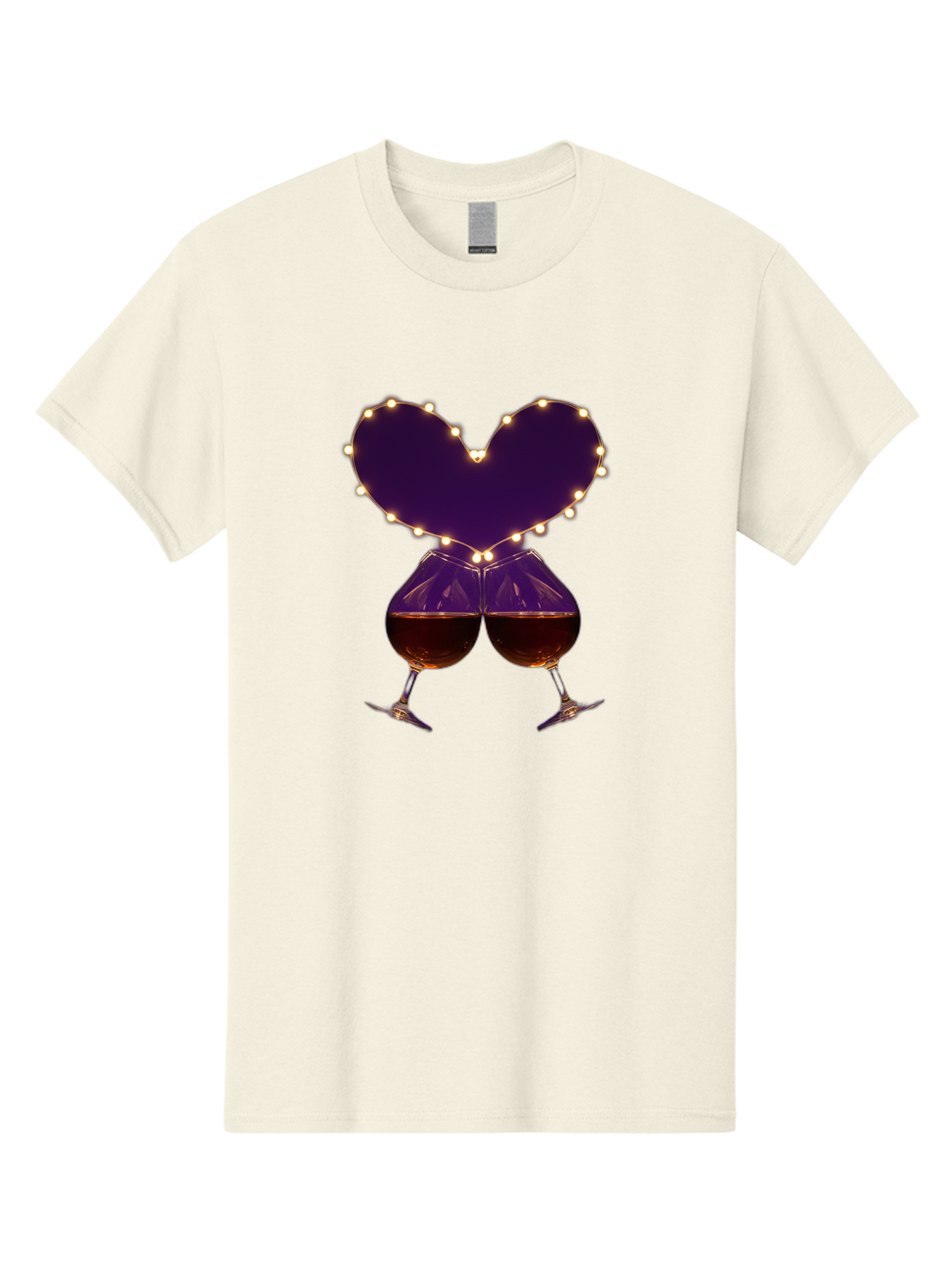 Clinking-Wine-Glasses-Heart Men'S Graphic Tee, 100% Cotton, Comfortable Casual Summer Wear, Machine Washable, Wine Glasses Cheers, Romantic Evening, Couple'S Night, Love Is In The Air, Sharing A Drink, Togetherness, Valentine'S Day Gift, Bac863 8