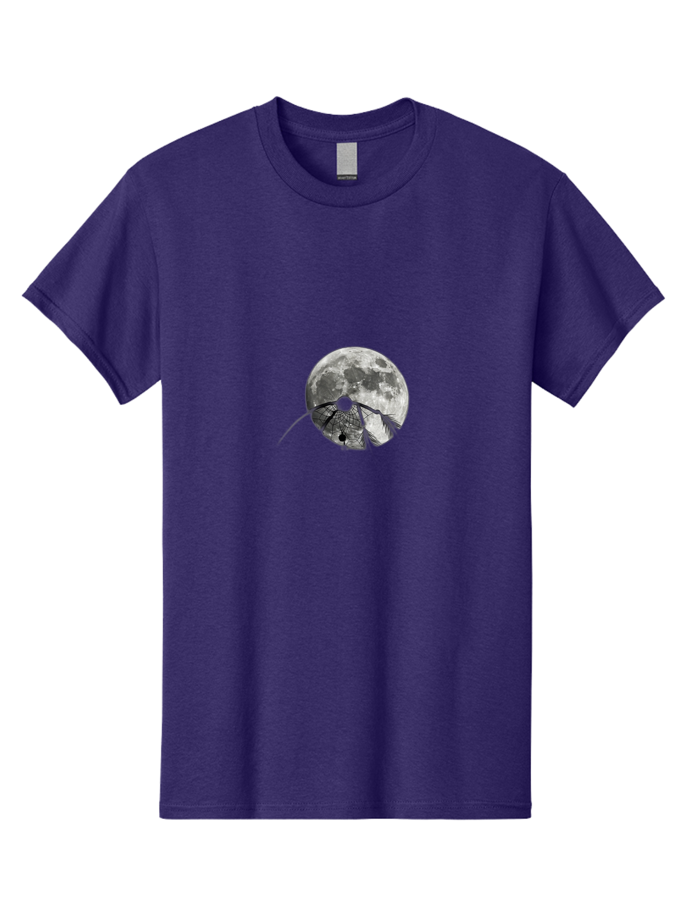 Cracked-Moon Men'S Graphic Tee, 100% Cotton, Comfortable Casual Summer Wear, Machine Washable, Horseshoe Crab Silhouette, Moonlit Night, Lunar Background, Ocean Creature, Wildlife Illustration, Marine Life, Nocturnal Animal, Abstract Art Bac925 10