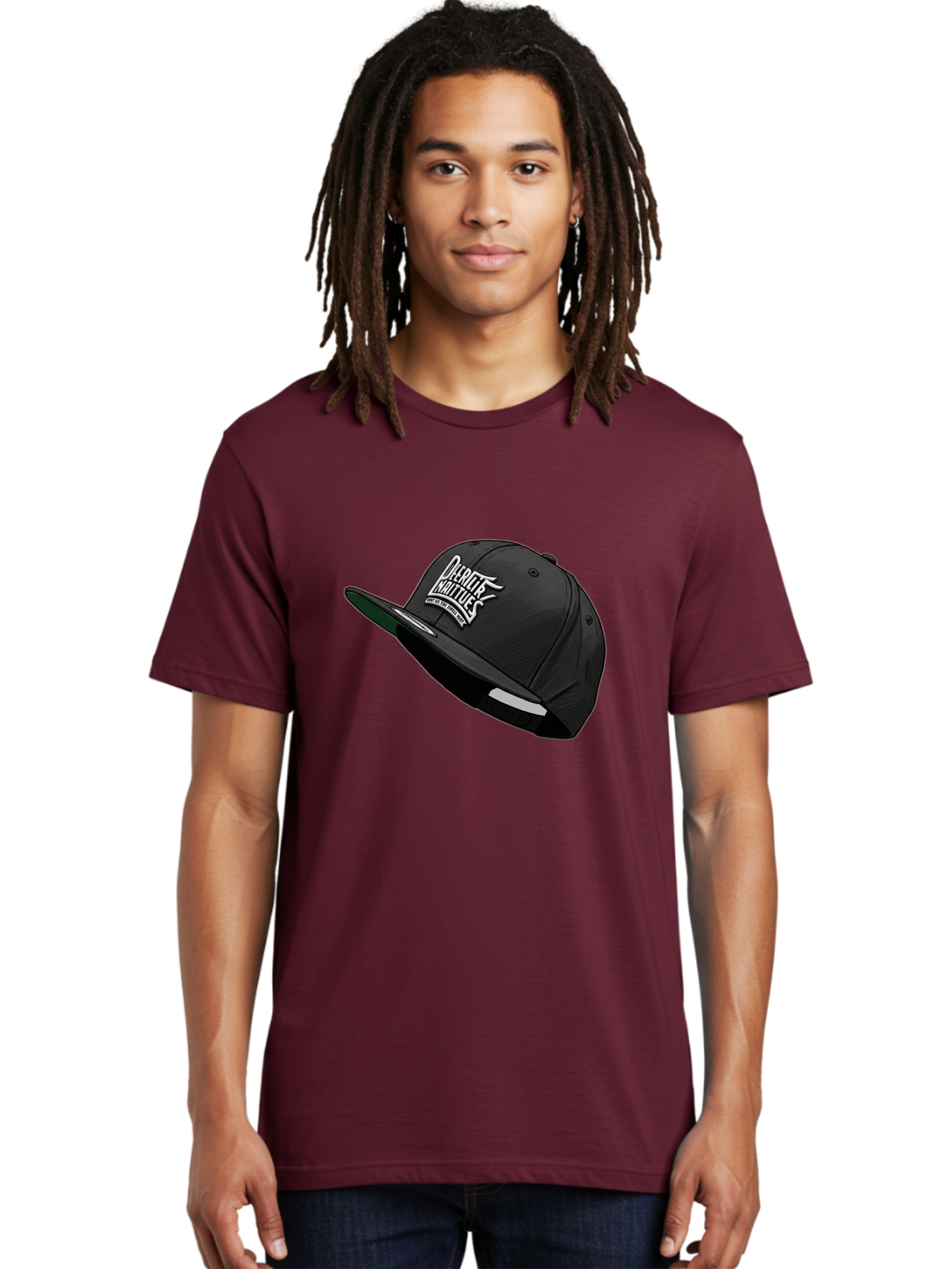 Darktrix-Koutures Men'S Graphic Tee, 100% Cotton, Comfortable Casual Summer Wear, Machine Washable, Black Snapback Hat, Darby Knights Logo, Streetwear Fashion, Casual Wear, Sports Cap, Graffitistyle Text, White Logo On Black Cap Bac976 18