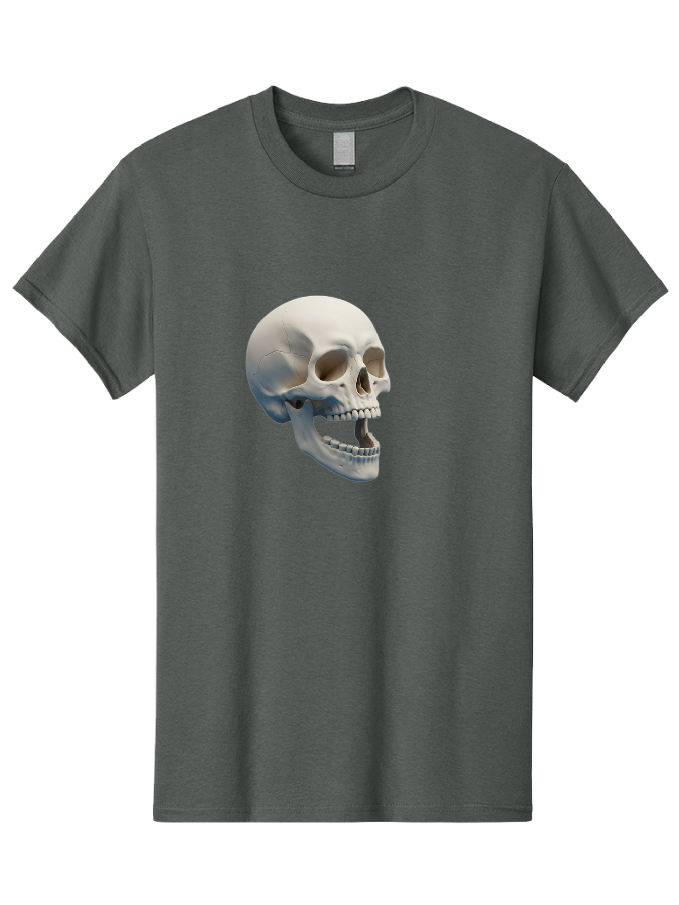 Human-Skull-1 Men'S Graphic Tee, 100% Cotton, Comfortable Casual Summer Wear, Machine Washable, Human Skull, Skeletal Head, Anatomy, Bones, Teeth, Jawbone, Scientific Illustration, Medical Art, 3D Rendering, Detailed Model Bad204 1