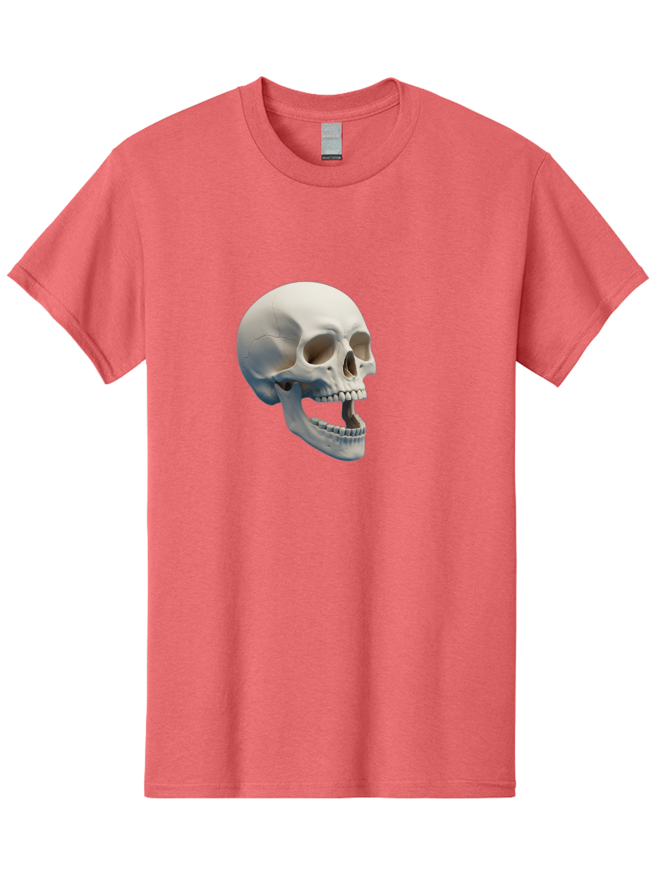 Human-Skull-1 Men'S Graphic Tee, 100% Cotton, Comfortable Casual Summer Wear, Machine Washable, Human Skull, Skeletal Head, Anatomy, Bones, Teeth, Jawbone, Scientific Illustration, Medical Art, 3D Rendering, Detailed Model Bad204 4