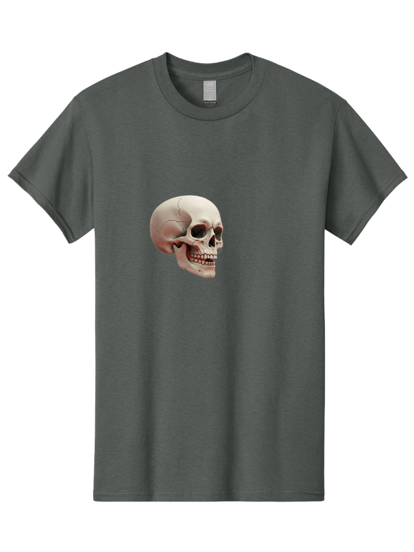Human-Skull Men'S Graphic Tee, 100% Cotton, Comfortable Casual Summer Wear, Machine Washable, Human Skull, Skeletal Head, Anatomy, Bone Structure, Dental Anatomy, Forensic Science, Medical Education, Death Symbol, Gothic Art Bad205 14