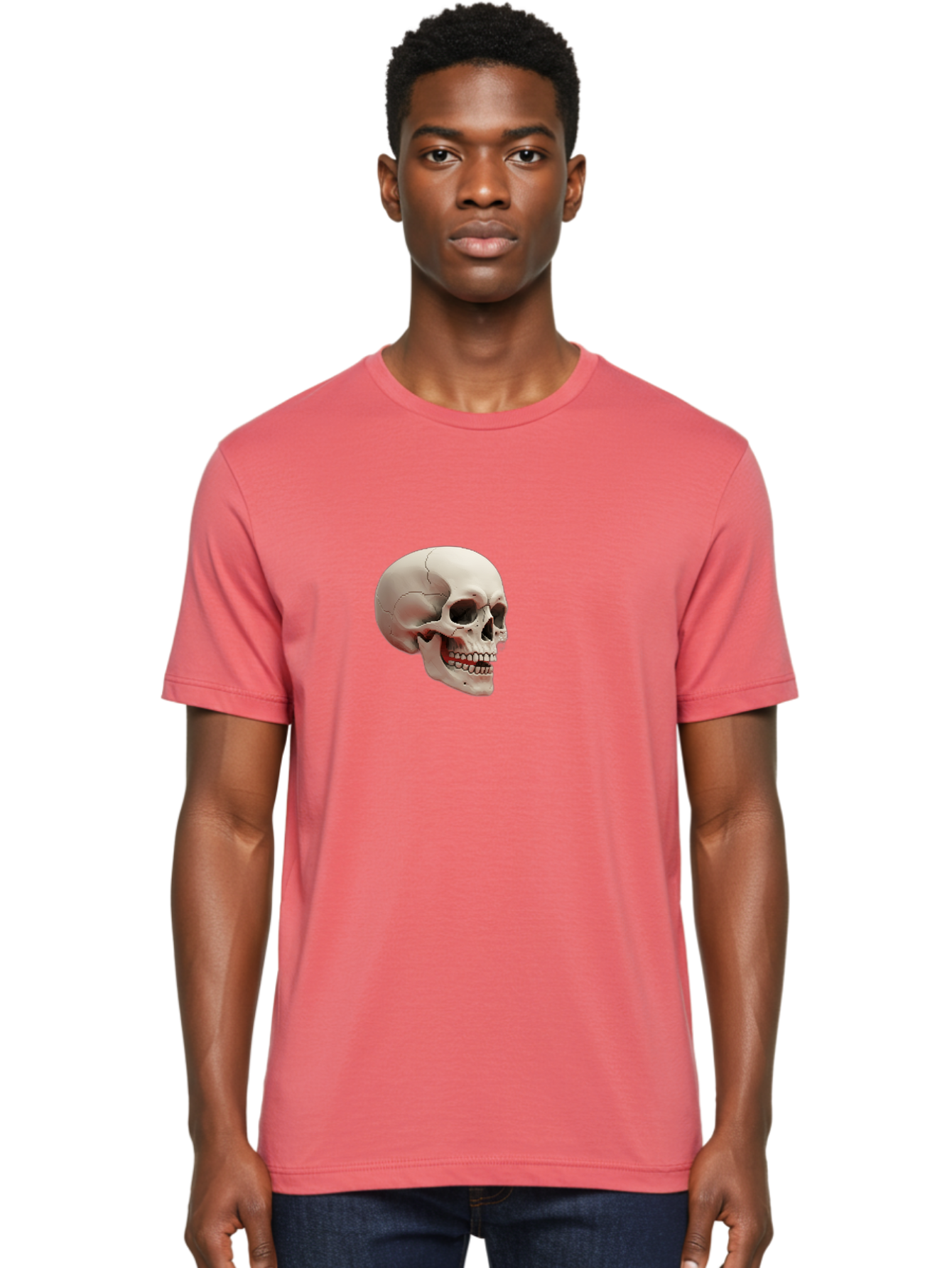 Human-Skull Men'S Graphic Tee, 100% Cotton, Comfortable Casual Summer Wear, Machine Washable, Human Skull, Skeletal Head, Anatomy, Bone Structure, Dental Anatomy, Forensic Science, Medical Education, Death Symbol, Gothic Art Bad205 30