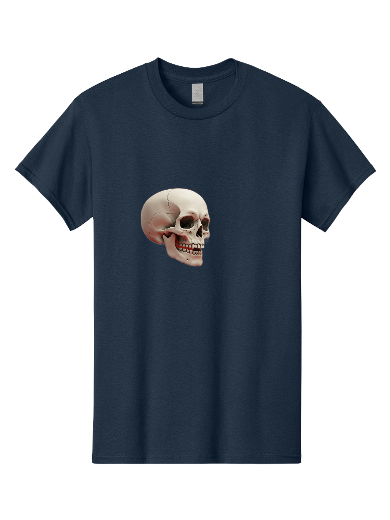 Human-Skull Men'S Graphic Tee, 100% Cotton, Comfortable Casual Summer Wear, Machine Washable, Human Skull, Skeletal Head, Anatomy, Bone Structure, Dental Anatomy, Forensic Science, Medical Education, Death Symbol, Gothic Art Bad205 2