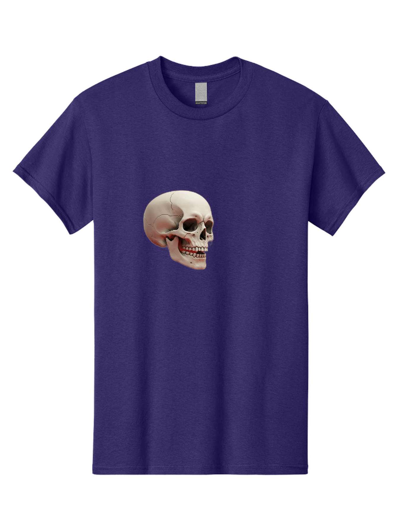 Human-Skull Men'S Graphic Tee, 100% Cotton, Comfortable Casual Summer Wear, Machine Washable, Human Skull, Skeletal Head, Anatomy, Bone Structure, Dental Anatomy, Forensic Science, Medical Education, Death Symbol, Gothic Art Bad205 13