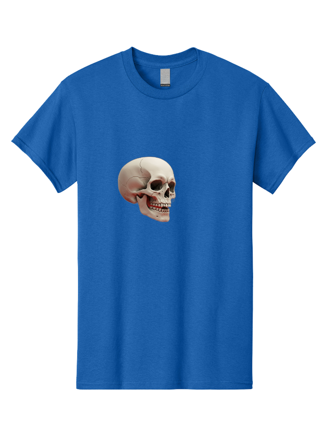 Human-Skull Men'S Graphic Tee, 100% Cotton, Comfortable Casual Summer Wear, Machine Washable, Human Skull, Skeletal Head, Anatomy, Bone Structure, Dental Anatomy, Forensic Science, Medical Education, Death Symbol, Gothic Art Bad205 1