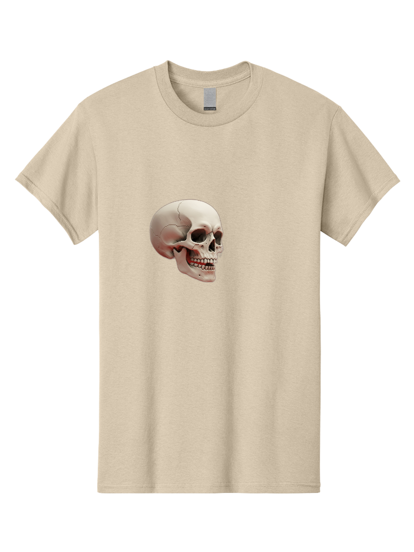 Human-Skull Men'S Graphic Tee, 100% Cotton, Comfortable Casual Summer Wear, Machine Washable, Human Skull, Skeletal Head, Anatomy, Bone Structure, Dental Anatomy, Forensic Science, Medical Education, Death Symbol, Gothic Art Bad205 7