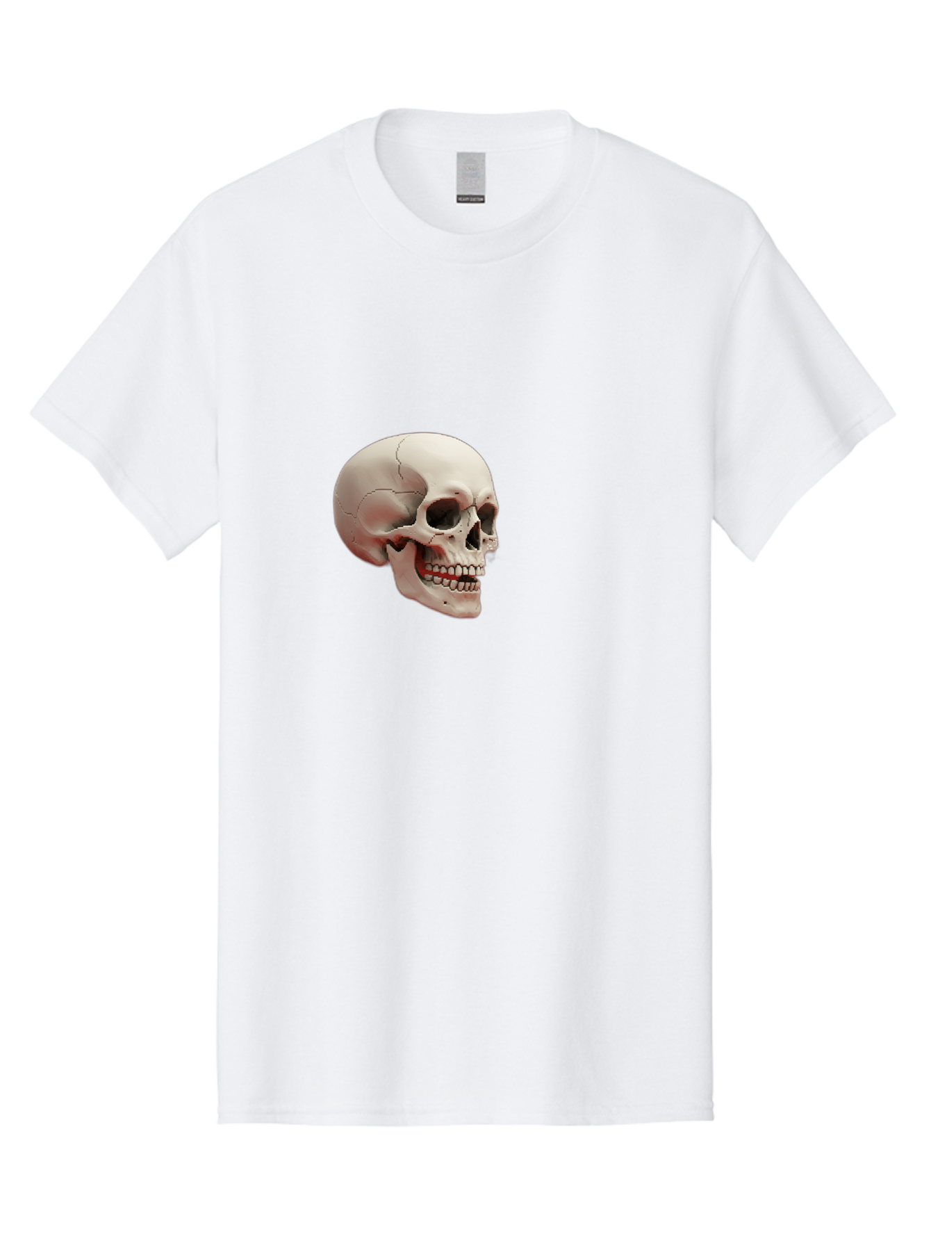 Human-Skull Men'S Graphic Tee, 100% Cotton, Comfortable Casual Summer Wear, Machine Washable, Human Skull, Skeletal Head, Anatomy, Bone Structure, Dental Anatomy, Forensic Science, Medical Education, Death Symbol, Gothic Art Bad205 5