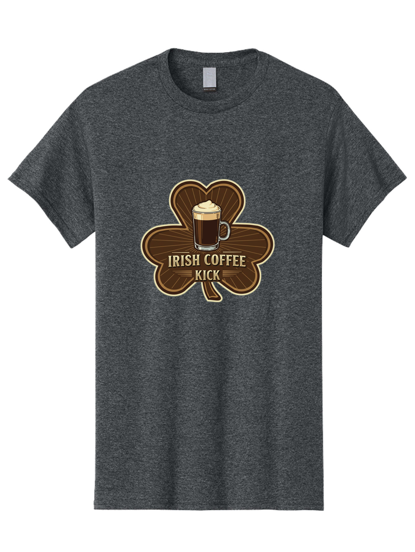 Irish-Coffee-Kick Men'S Graphic Tee, 100% Cotton, Comfortable Casual Summer Wear, Machine Washable, Irish Coffee, Coffee Kick, Coffee With Whipped Cream, Brown Cloverleaf, Energizing Beverage, Irish Heritage, Coffee Culture, Warm Drink, Bad220 4