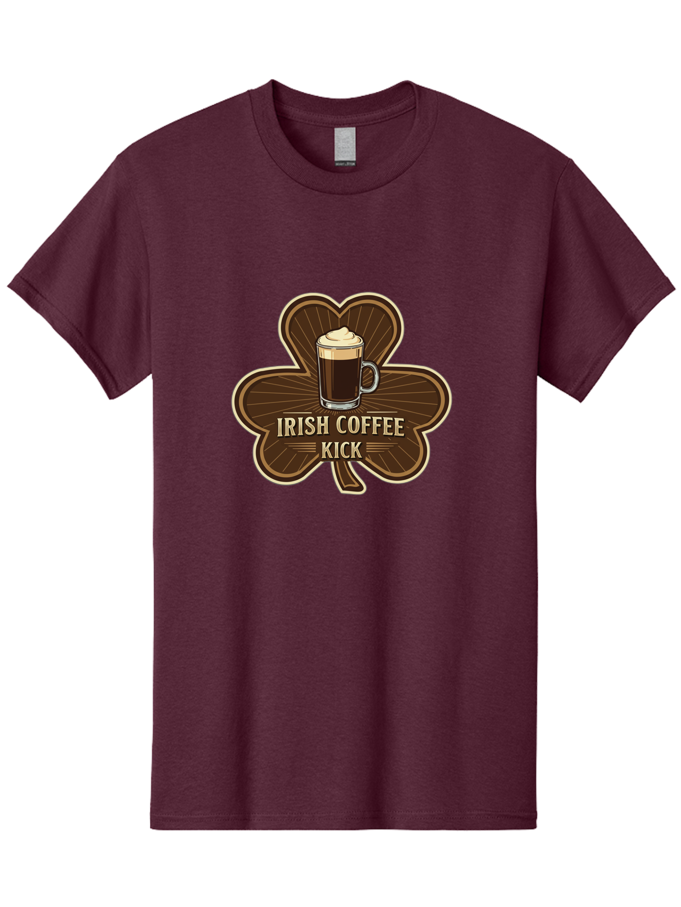 Irish-Coffee-Kick Men'S Graphic Tee, 100% Cotton, Comfortable Casual Summer Wear, Machine Washable, Irish Coffee, Coffee Kick, Coffee With Whipped Cream, Brown Cloverleaf, Energizing Beverage, Irish Heritage, Coffee Culture, Warm Drink, Bad220 11