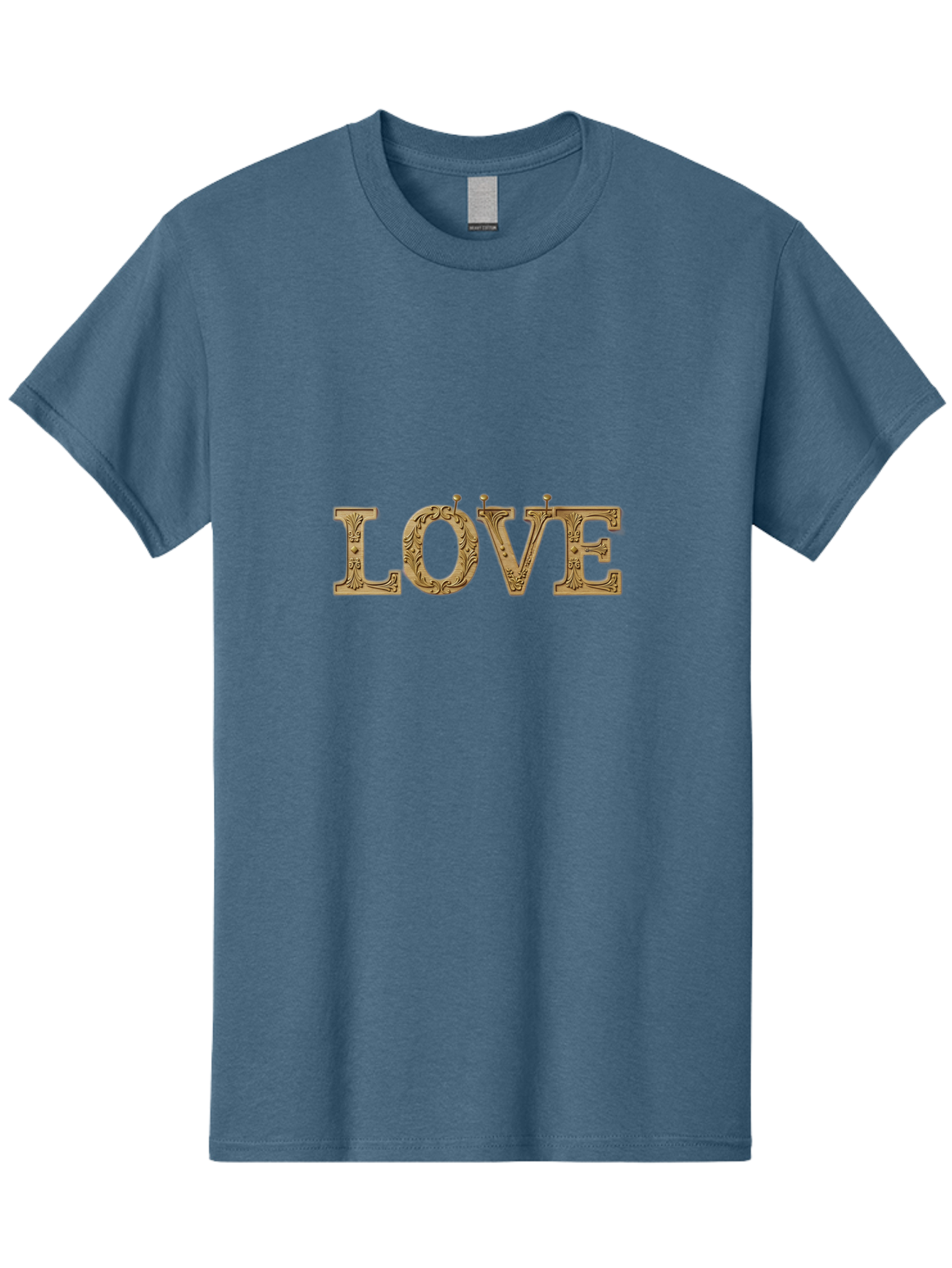 Love Men'S Graphic Tee, 100% Cotton, Comfortable Casual Summer Wear, Machine Washable, Typographic Love, Wooden Letters, Floral Patterns, Decorative Font, Vintage Love, Ornate Design, Romantic Typography, Love Lettering, Decorative Text Bad283 4