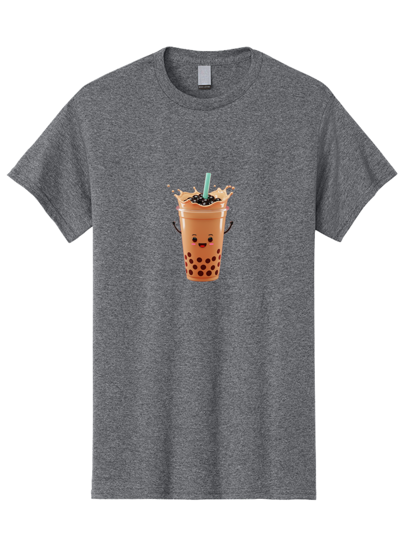Milk-Tea Men'S Graphic Tee, 100% Cotton, Comfortable Casual Summer Wear, Machine Washable, Boba Tea, Milk Tea, Tapioca Pearls, Bubble Tea, Cartoon Character, Cute Drink, Fun Beverage, Refreshing Tea, Sweet Treat, Tea Lover Bad321 1