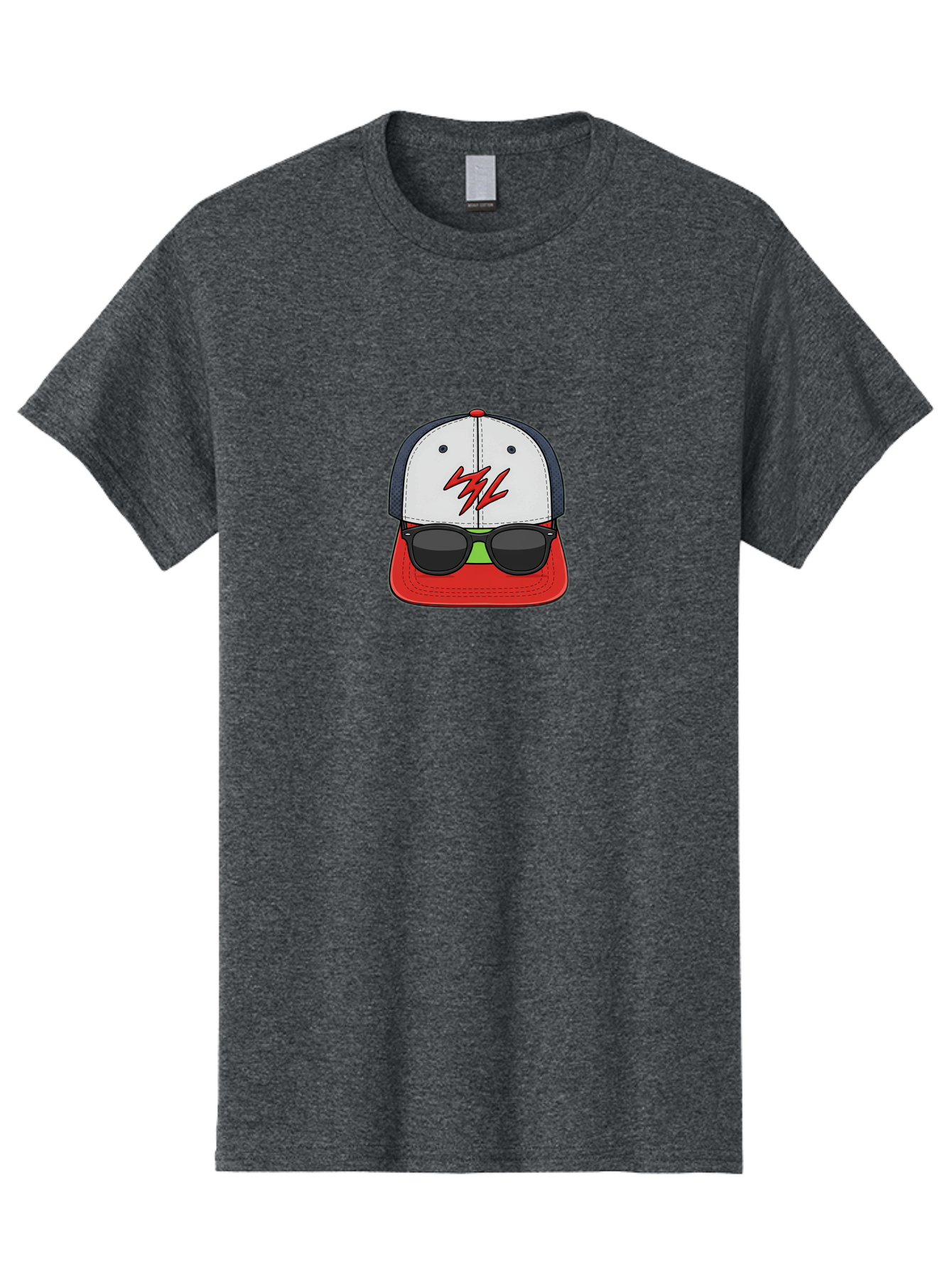 Mlb-Cap-Sunglasses Men'S Graphic Tee, 100% Cotton, Comfortable Casual Summer Wear, Machine Washable, Baseball Cap, Sunglasses, Red And White, Mlb Logo, Stylized Graphic, Sports Apparel, Fashion Accessory, Trendy Illustration, Logo Design, Bad329 9