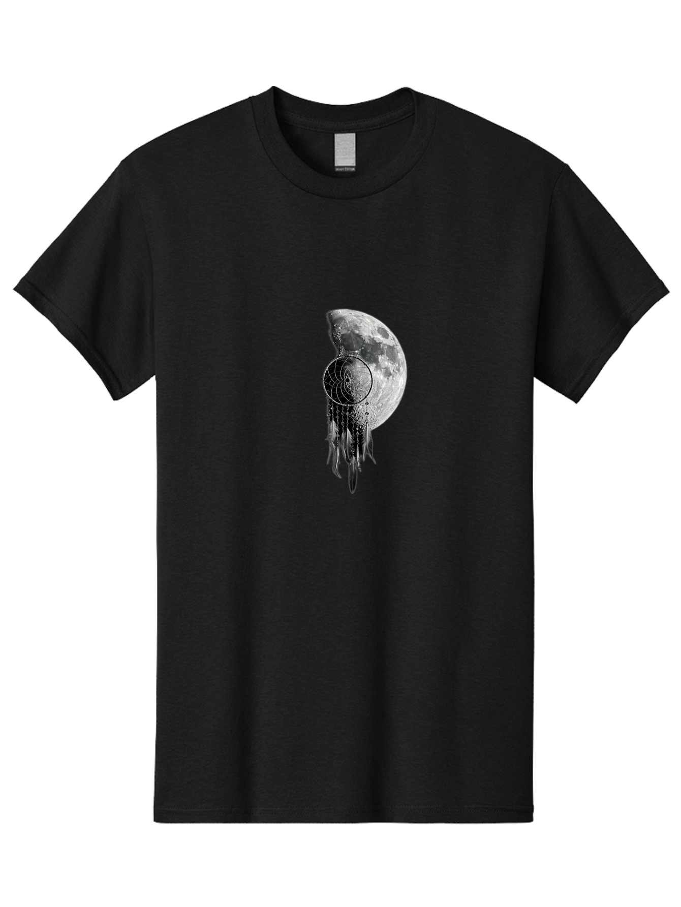 Nautilus-Moon Men'S Graphic Tee, 100% Cotton, Comfortable Casual Summer Wear, Machine Washable, Jellyfish, Moon, Lunar Cycle, Ocean Creatures, Surreal Art, Mystical Imagery, Ethereal Atmosphere, Abstract Design, Monochrome Illustration Bad356 5