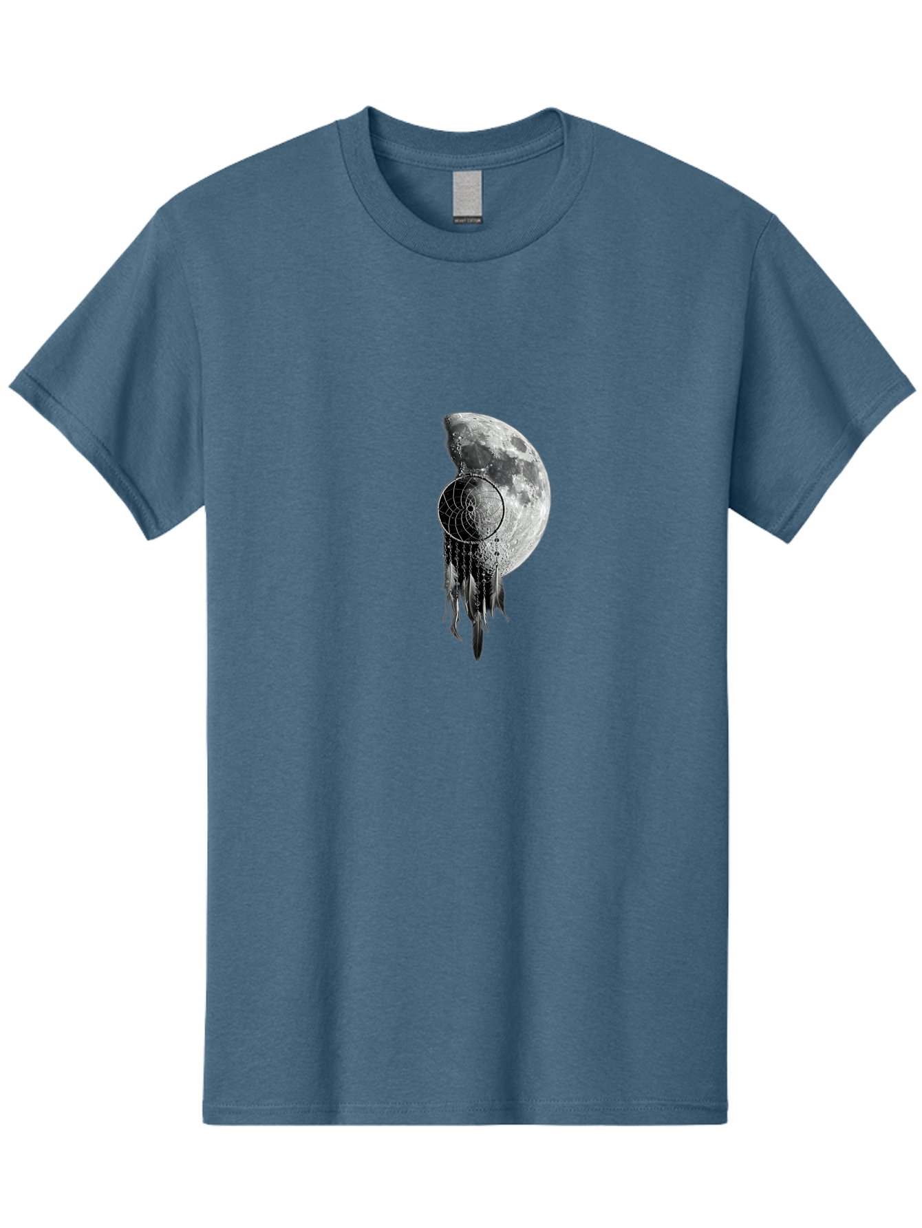 Nautilus-Moon Men'S Graphic Tee, 100% Cotton, Comfortable Casual Summer Wear, Machine Washable, Jellyfish, Moon, Lunar Cycle, Ocean Creatures, Surreal Art, Mystical Imagery, Ethereal Atmosphere, Abstract Design, Monochrome Illustration Bad356 3