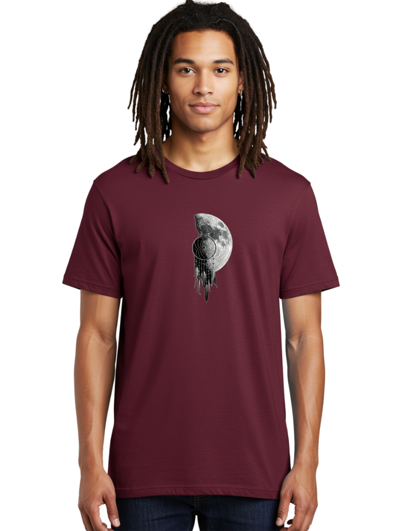 Nautilus-Moon Men'S Graphic Tee, 100% Cotton, Comfortable Casual Summer Wear, Machine Washable, Jellyfish, Moon, Lunar Cycle, Ocean Creatures, Surreal Art, Mystical Imagery, Ethereal Atmosphere, Abstract Design, Monochrome Illustration Bad356 24