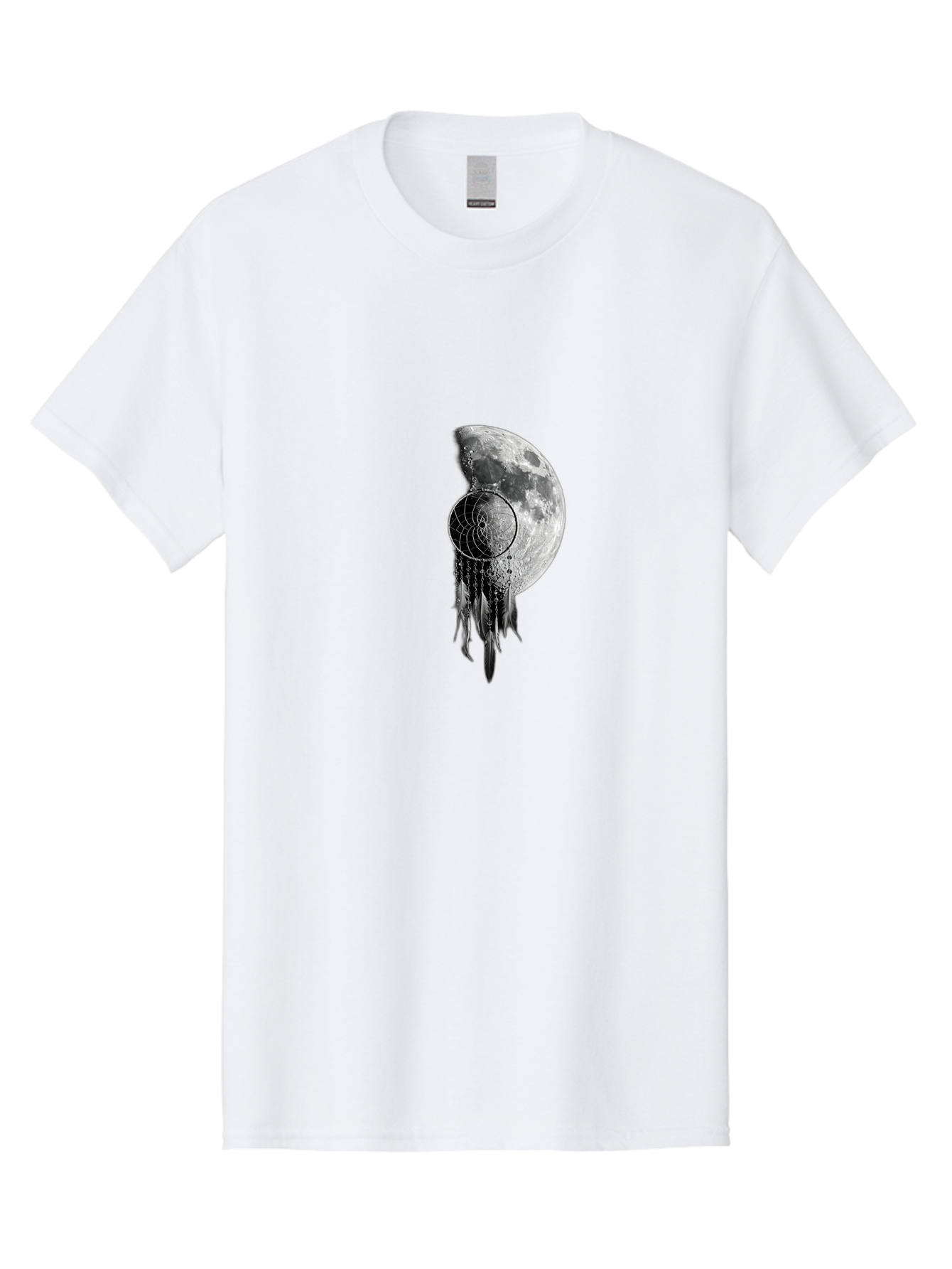 Nautilus-Moon Men'S Graphic Tee, 100% Cotton, Comfortable Casual Summer Wear, Machine Washable, Jellyfish, Moon, Lunar Cycle, Ocean Creatures, Surreal Art, Mystical Imagery, Ethereal Atmosphere, Abstract Design, Monochrome Illustration Bad356 8