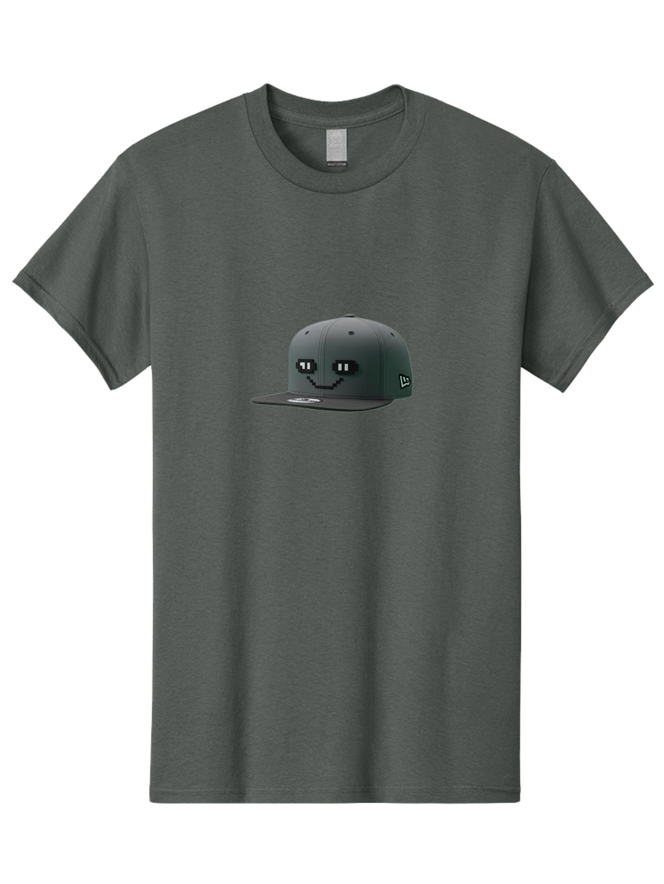 New-Era-Cap-1 Men'S Graphic Tee, 100% Cotton, Comfortable Casual Summer Wear, Machine Washable, Black Snapback Hat, Pac-Man Design, Pixel Art, Gaming Accessory, Streetwear Fashion, Trendy Apparel, Casual Wear, Black Cap Bad366 6