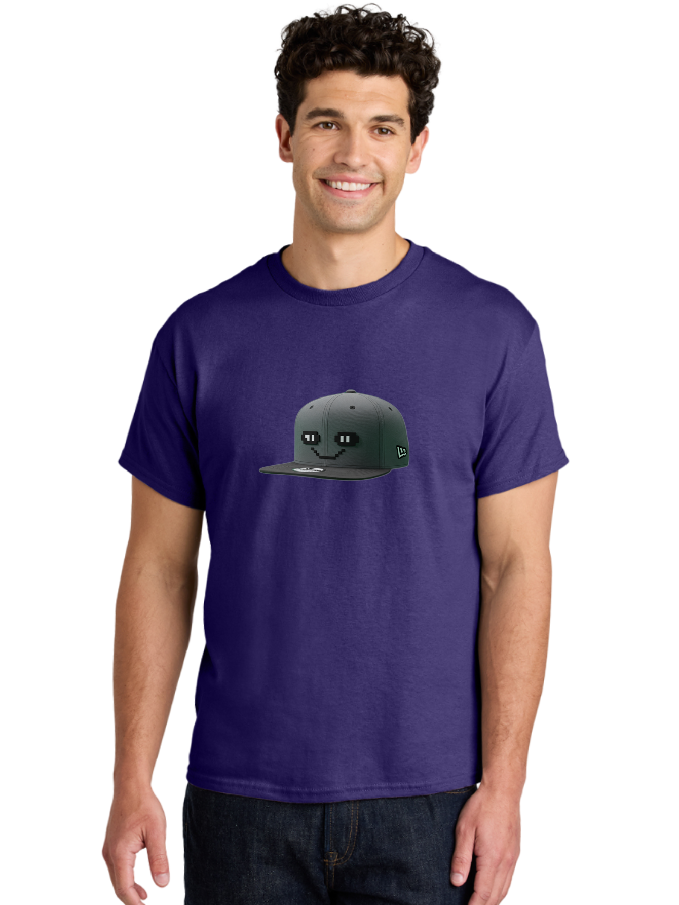 New-Era-Cap-1 Men'S Graphic Tee, 100% Cotton, Comfortable Casual Summer Wear, Machine Washable, Black Snapback Hat, Pac-Man Design, Pixel Art, Gaming Accessory, Streetwear Fashion, Trendy Apparel, Casual Wear, Black Cap Bad366 26