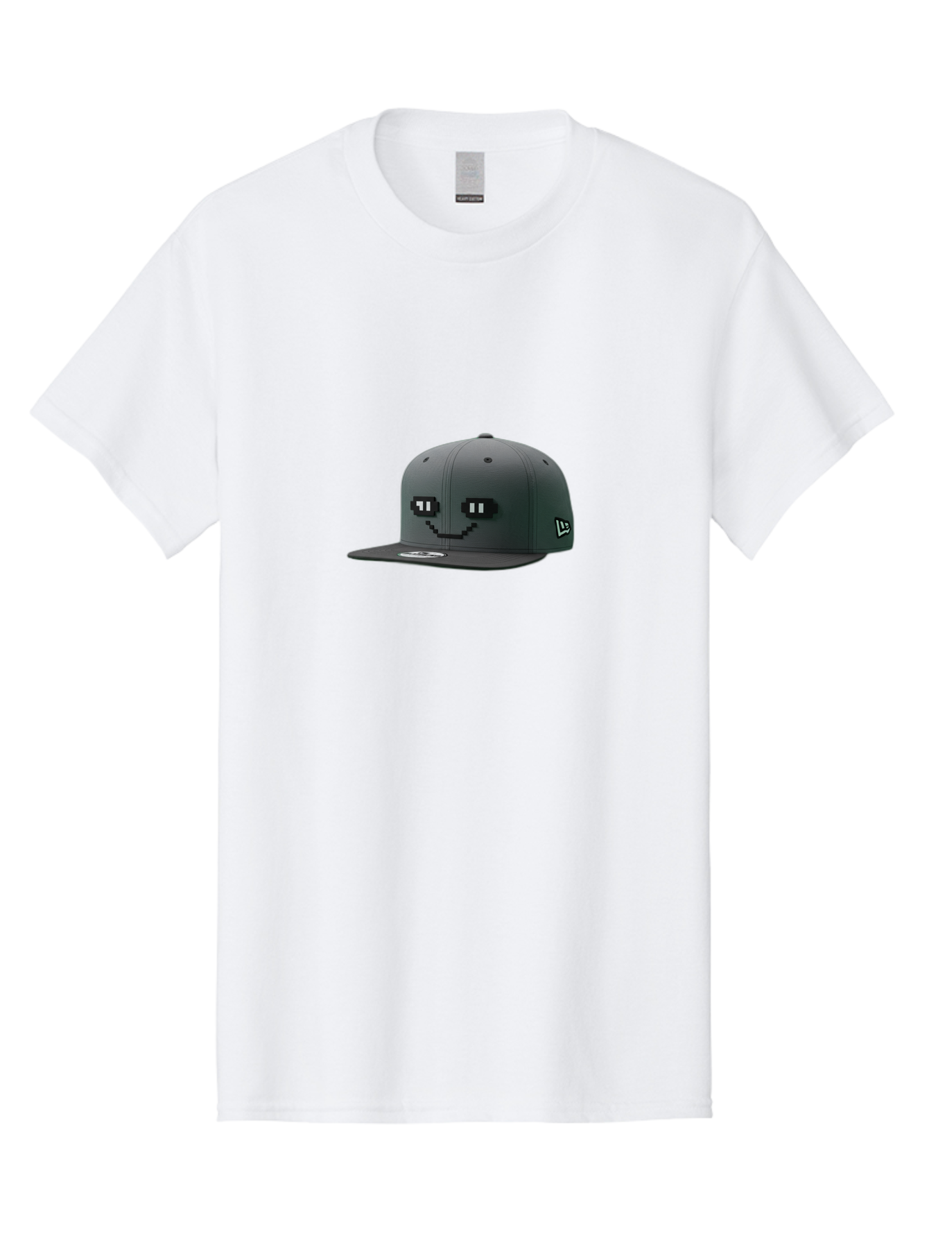 New-Era-Cap-1 Men'S Graphic Tee, 100% Cotton, Comfortable Casual Summer Wear, Machine Washable, Black Snapback Hat, Pac-Man Design, Pixel Art, Gaming Accessory, Streetwear Fashion, Trendy Apparel, Casual Wear, Black Cap Bad366 3