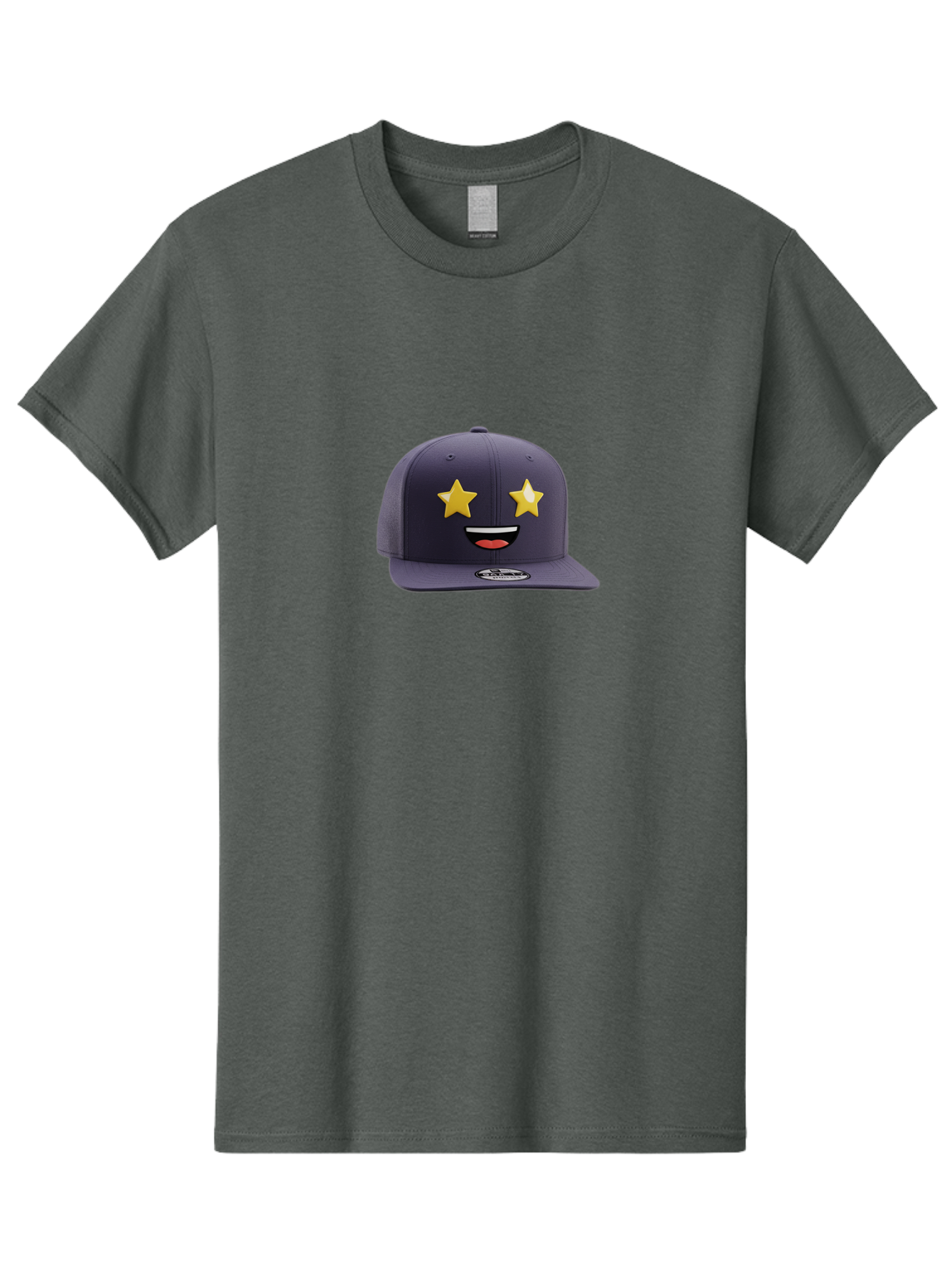 New-Era-Cap Men'S Graphic Tee, 100% Cotton, Comfortable Casual Summer Wear, Machine Washable, Baseball Cap, Emoji Face, Star Eyes, Smiling Mouth, Streetwear Fashion, Casual Style, Sports Headwear, Logo Sticker Bad368 7