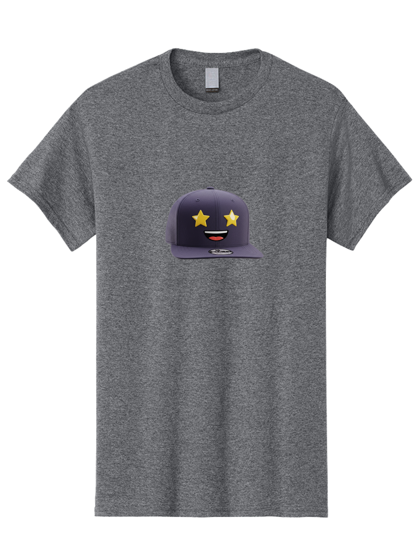 New-Era-Cap Men'S Graphic Tee, 100% Cotton, Comfortable Casual Summer Wear, Machine Washable, Baseball Cap, Emoji Face, Star Eyes, Smiling Mouth, Streetwear Fashion, Casual Style, Sports Headwear, Logo Sticker Bad368 13
