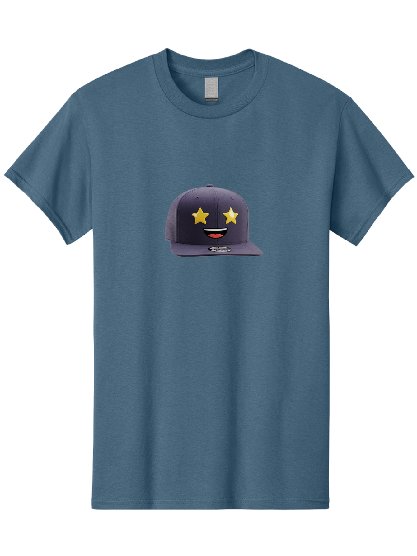 New-Era-Cap Men'S Graphic Tee, 100% Cotton, Comfortable Casual Summer Wear, Machine Washable, Baseball Cap, Emoji Face, Star Eyes, Smiling Mouth, Streetwear Fashion, Casual Style, Sports Headwear, Logo Sticker Bad368 12