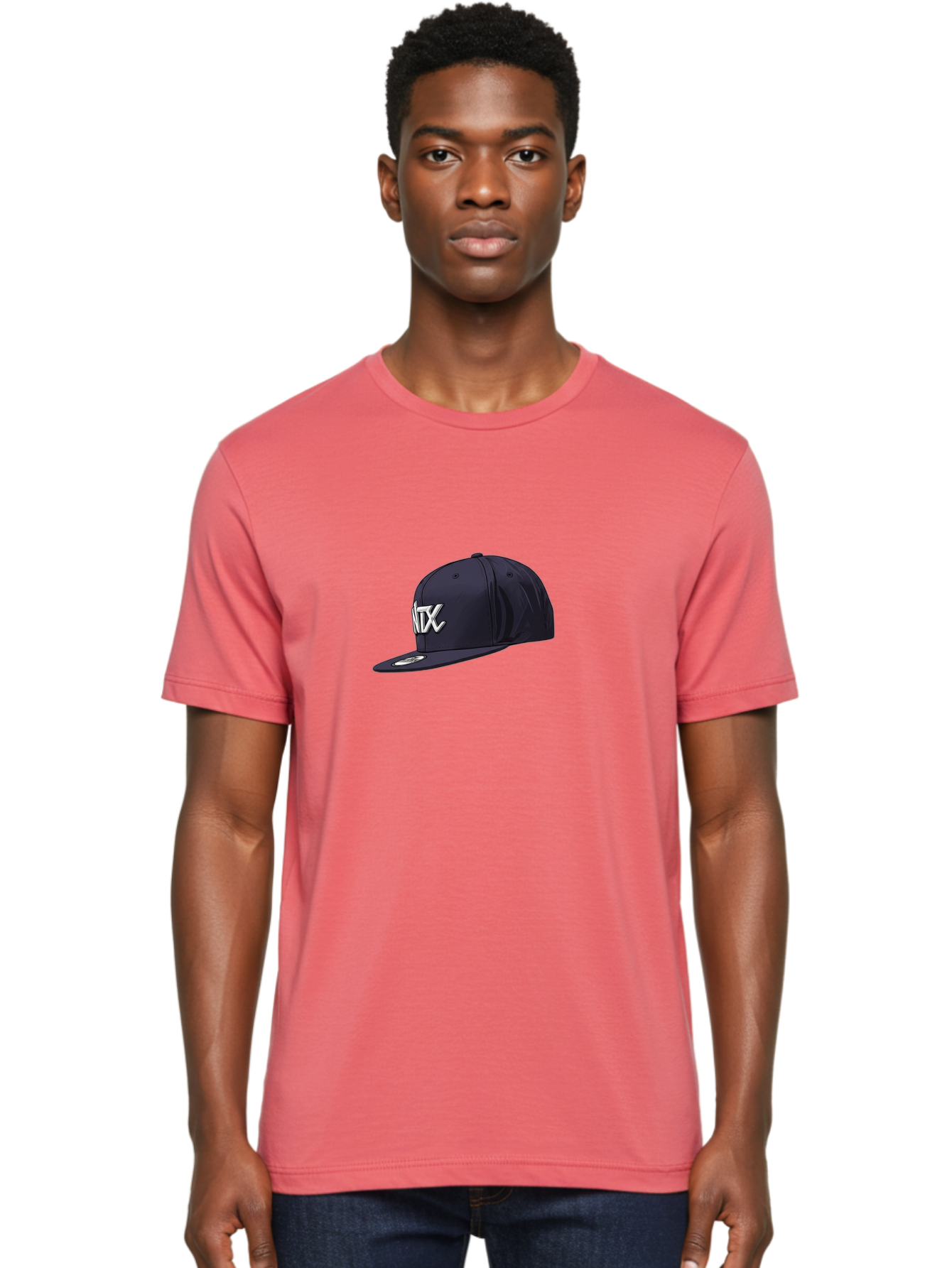 Ntx-Baseball-Cap Men'S Graphic Tee, 100% Cotton, Comfortable Casual Summer Wear, Machine Washable, Ntx Logo, Baseball Cap, Navy Blue Cap, White Logo, Sports Apparel, Streetwear Fashion, Casual Wear, Hat With Logo Bad377 24
