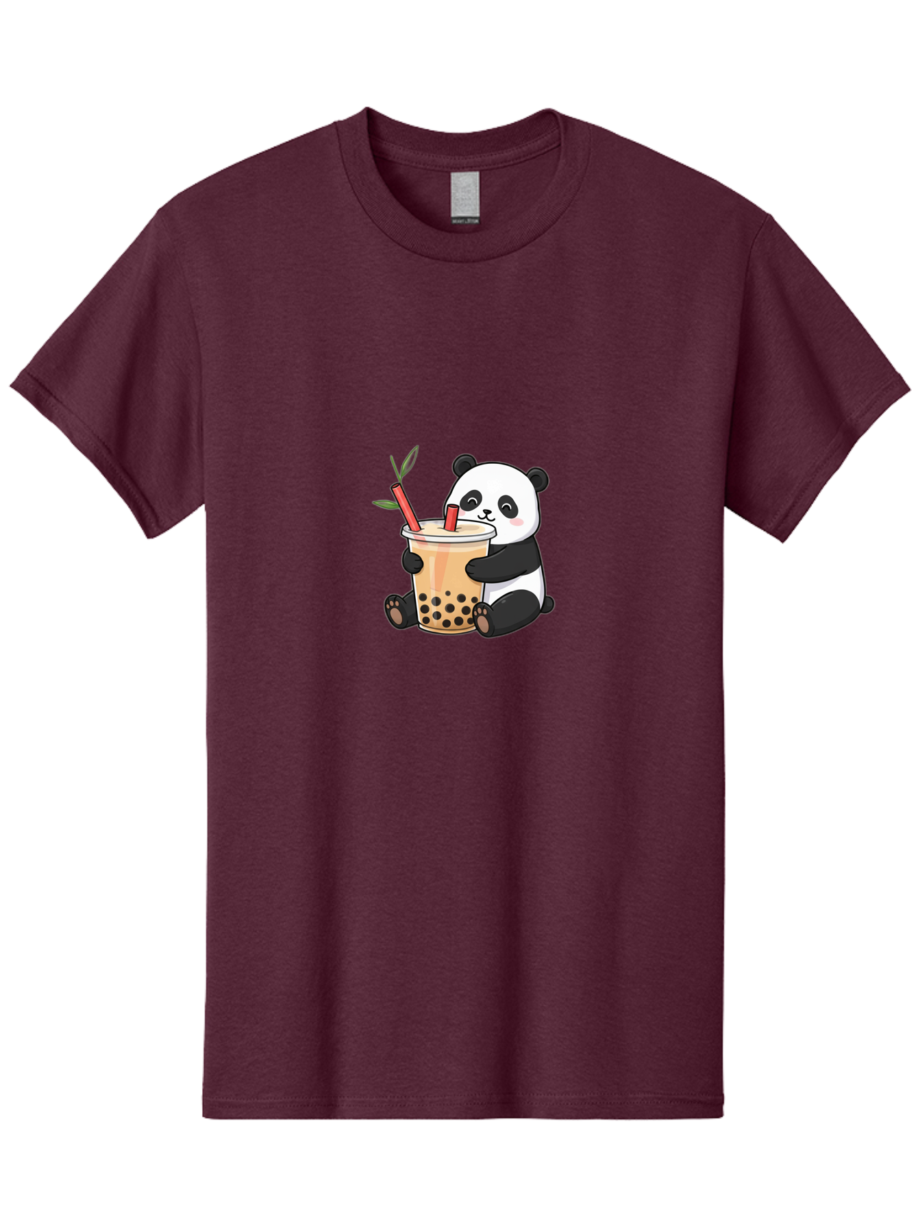 Panda-Bubble-Tea Men'S Graphic Tee, 100% Cotton, Comfortable Casual Summer Wear, Machine Washable, Cute Panda, Bubble Tea, Boba, Kawaii, Cartoon Character, Adorable, Tea Drink, Straw, Black Boba, Milk Tea, Happy Panda, Tea Lover, Boba Lover Bad399 1