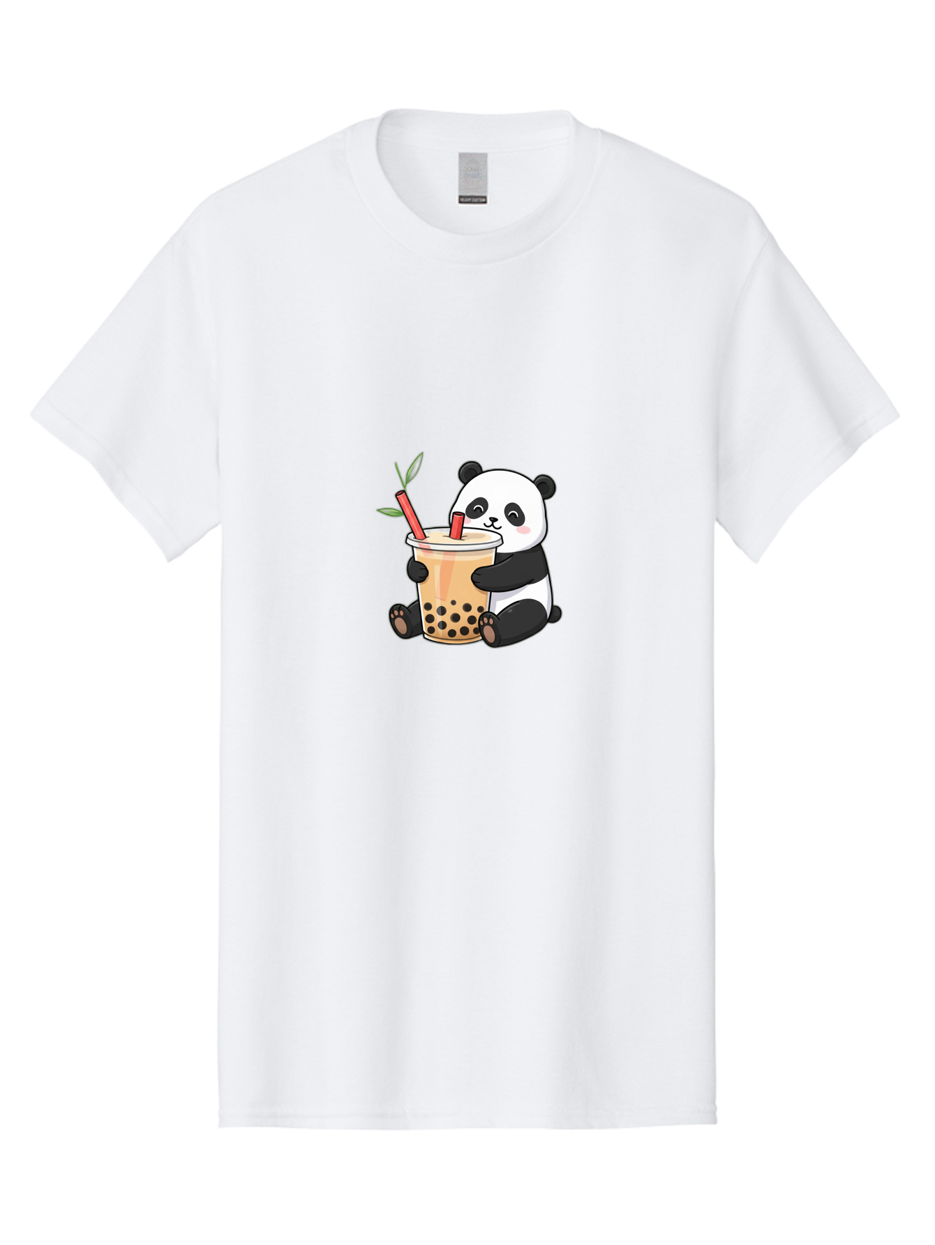 Panda-Bubble-Tea Men'S Graphic Tee, 100% Cotton, Comfortable Casual Summer Wear, Machine Washable, Cute Panda, Bubble Tea, Boba, Kawaii, Cartoon Character, Adorable, Tea Drink, Straw, Black Boba, Milk Tea, Happy Panda, Tea Lover, Boba Lover Bad399 9