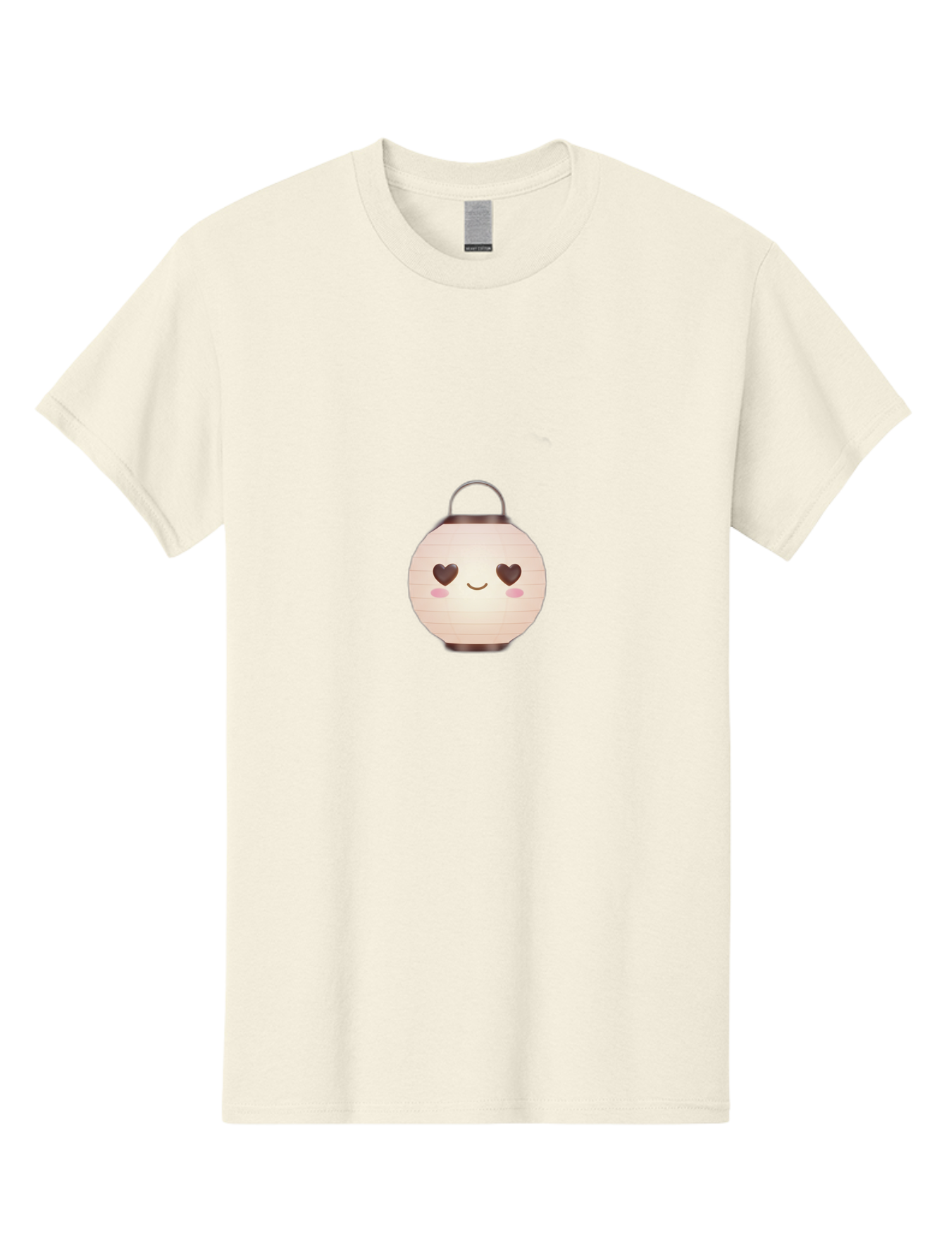 Paper-Lantern Men'S Graphic Tee, 100% Cotton, Comfortable Casual Summer Wear, Machine Washable, Paper Lantern With Heart-Shaped Eyes, Cartoon Style, Cute Expression, Pink Cheeks, Smiling Face, Kawaii Design, Love Symbol, Lantern Character Bad406 11