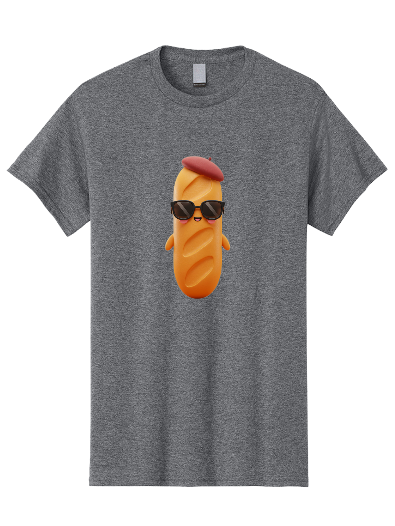 Potato-Character Men'S Graphic Tee, 100% Cotton, Comfortable Casual Summer Wear, Machine Washable, Sausage Character, Cartoon Sausage, 3D Sausage Illustration, Sausage Wearing Sunglasses, Beret On Sausage, Funny Food Character, Bad452 3