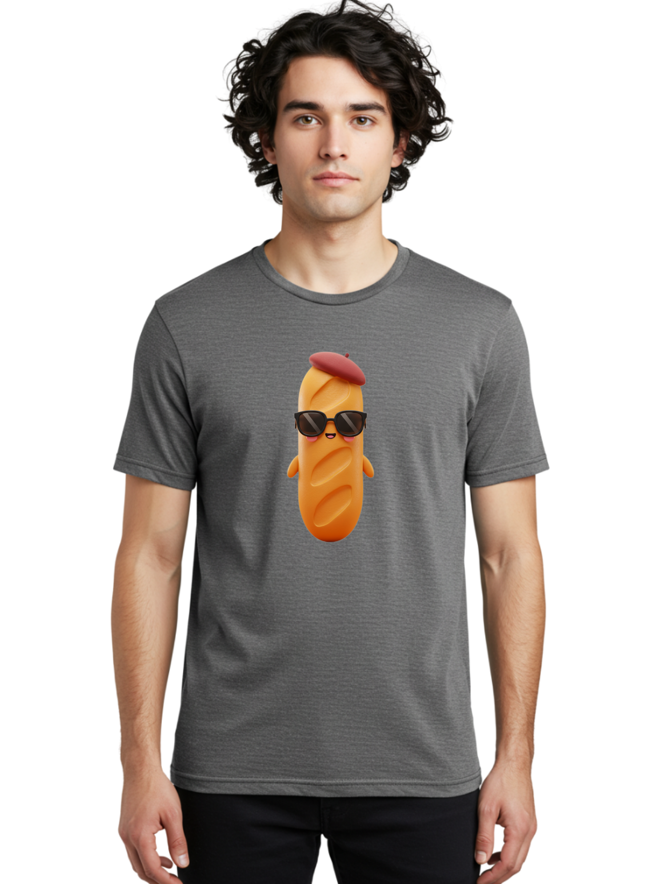 Potato-Character Men'S Graphic Tee, 100% Cotton, Comfortable Casual Summer Wear, Machine Washable, Sausage Character, Cartoon Sausage, 3D Sausage Illustration, Sausage Wearing Sunglasses, Beret On Sausage, Funny Food Character, Bad452 18