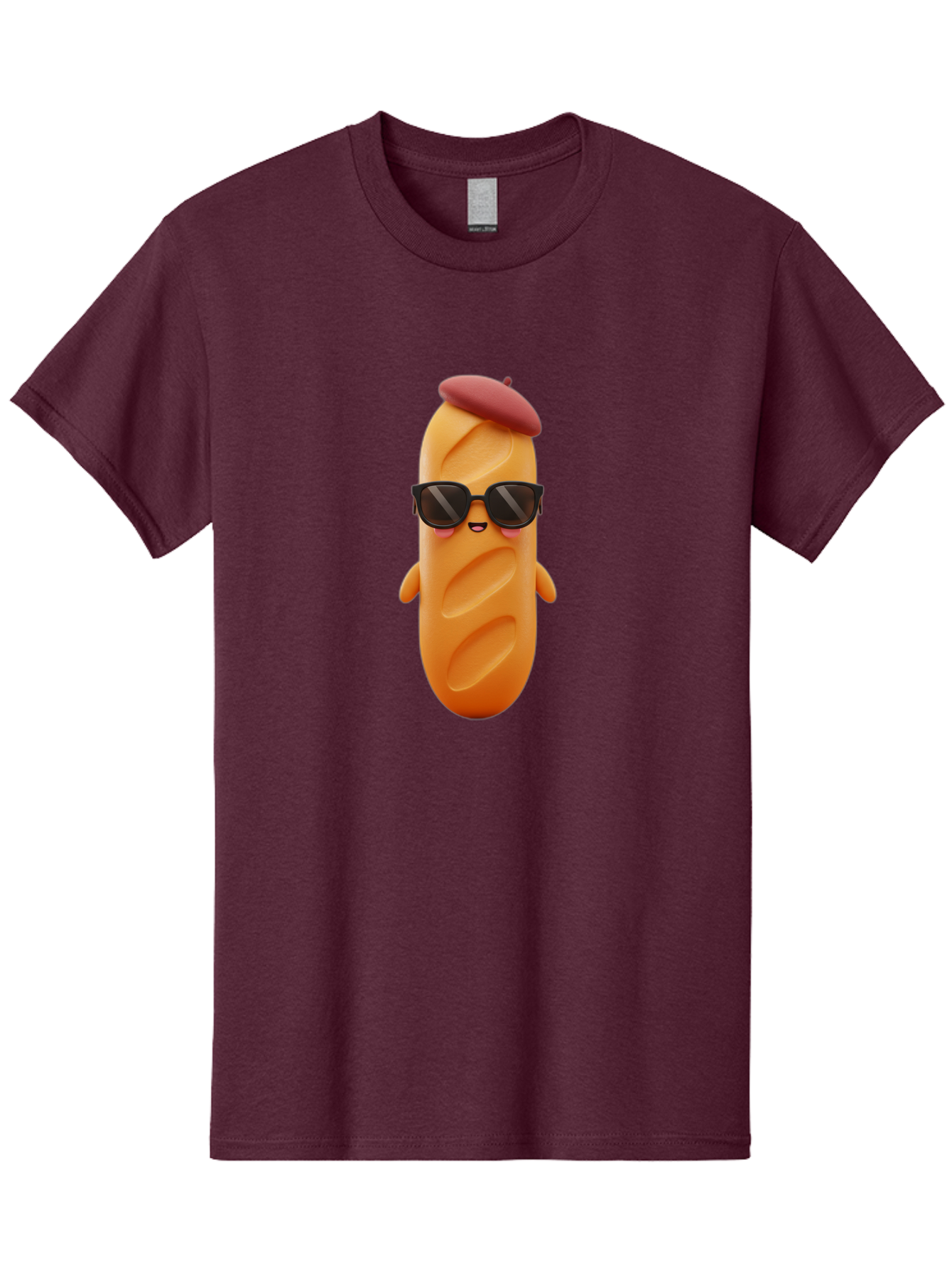 Potato-Character Men'S Graphic Tee, 100% Cotton, Comfortable Casual Summer Wear, Machine Washable, Sausage Character, Cartoon Sausage, 3D Sausage Illustration, Sausage Wearing Sunglasses, Beret On Sausage, Funny Food Character, Bad452 4