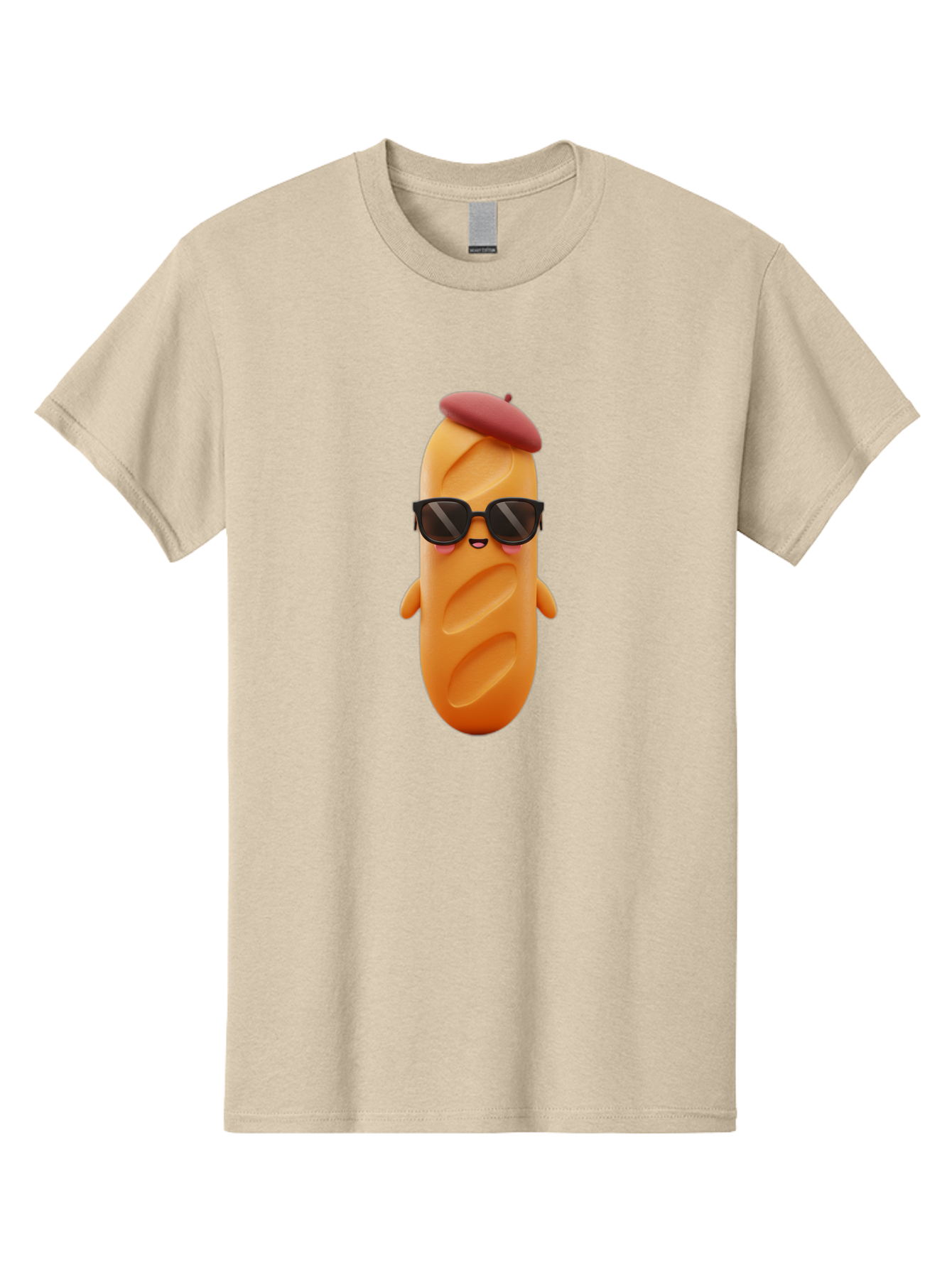 Potato-Character Men'S Graphic Tee, 100% Cotton, Comfortable Casual Summer Wear, Machine Washable, Sausage Character, Cartoon Sausage, 3D Sausage Illustration, Sausage Wearing Sunglasses, Beret On Sausage, Funny Food Character, Bad452 8