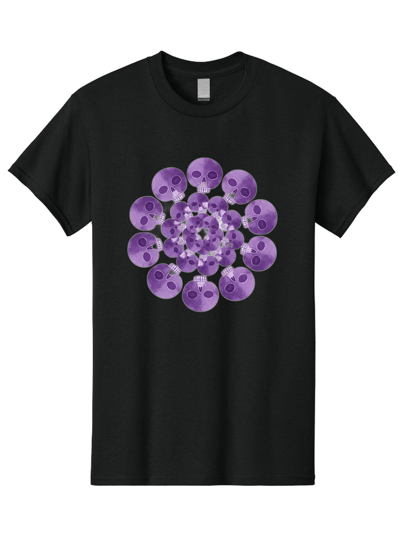 Purple-Skulls Men'S Graphic Tee, 100% Cotton, Comfortable Casual Summer Wear, Machine Washable, Cluster Of Purple Skulls, Skull Illustration, Gothic Art, Skull Design, Purple And White Colors, Skull Pattern, Dark Aesthetic, Grunge Style Bad466 14