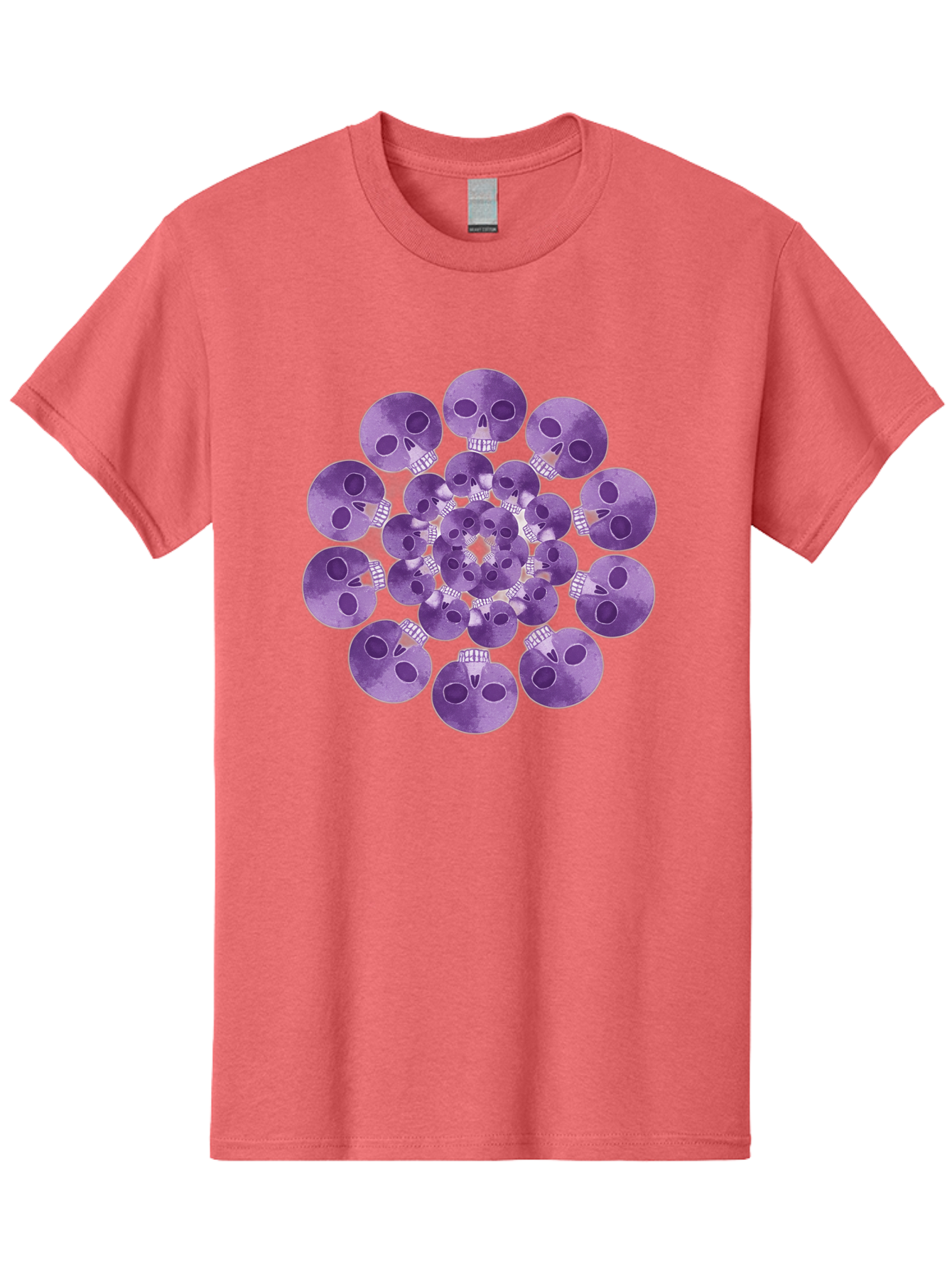 Purple-Skulls Men'S Graphic Tee, 100% Cotton, Comfortable Casual Summer Wear, Machine Washable, Cluster Of Purple Skulls, Skull Illustration, Gothic Art, Skull Design, Purple And White Colors, Skull Pattern, Dark Aesthetic, Grunge Style Bad466 12