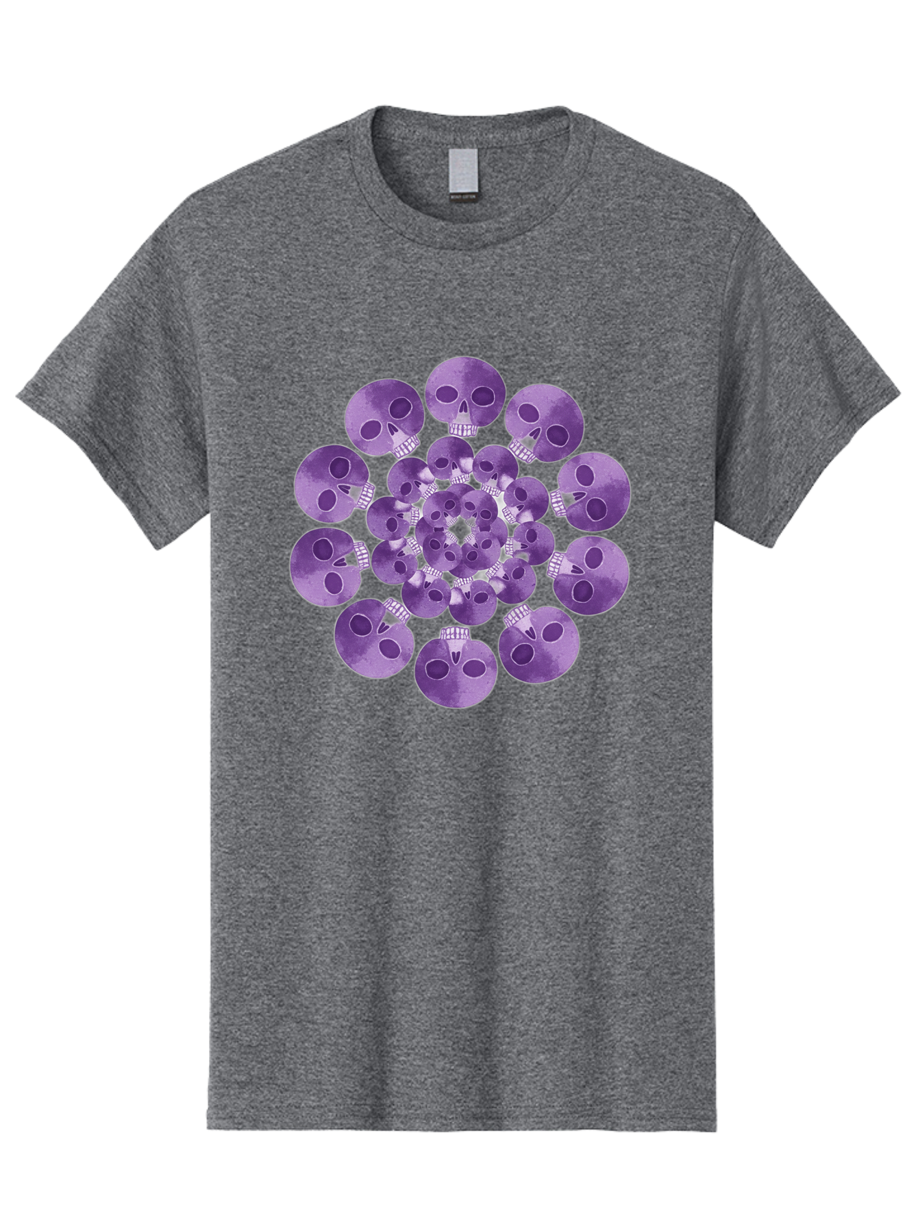 Purple-Skulls Men'S Graphic Tee, 100% Cotton, Comfortable Casual Summer Wear, Machine Washable, Cluster Of Purple Skulls, Skull Illustration, Gothic Art, Skull Design, Purple And White Colors, Skull Pattern, Dark Aesthetic, Grunge Style Bad466 10
