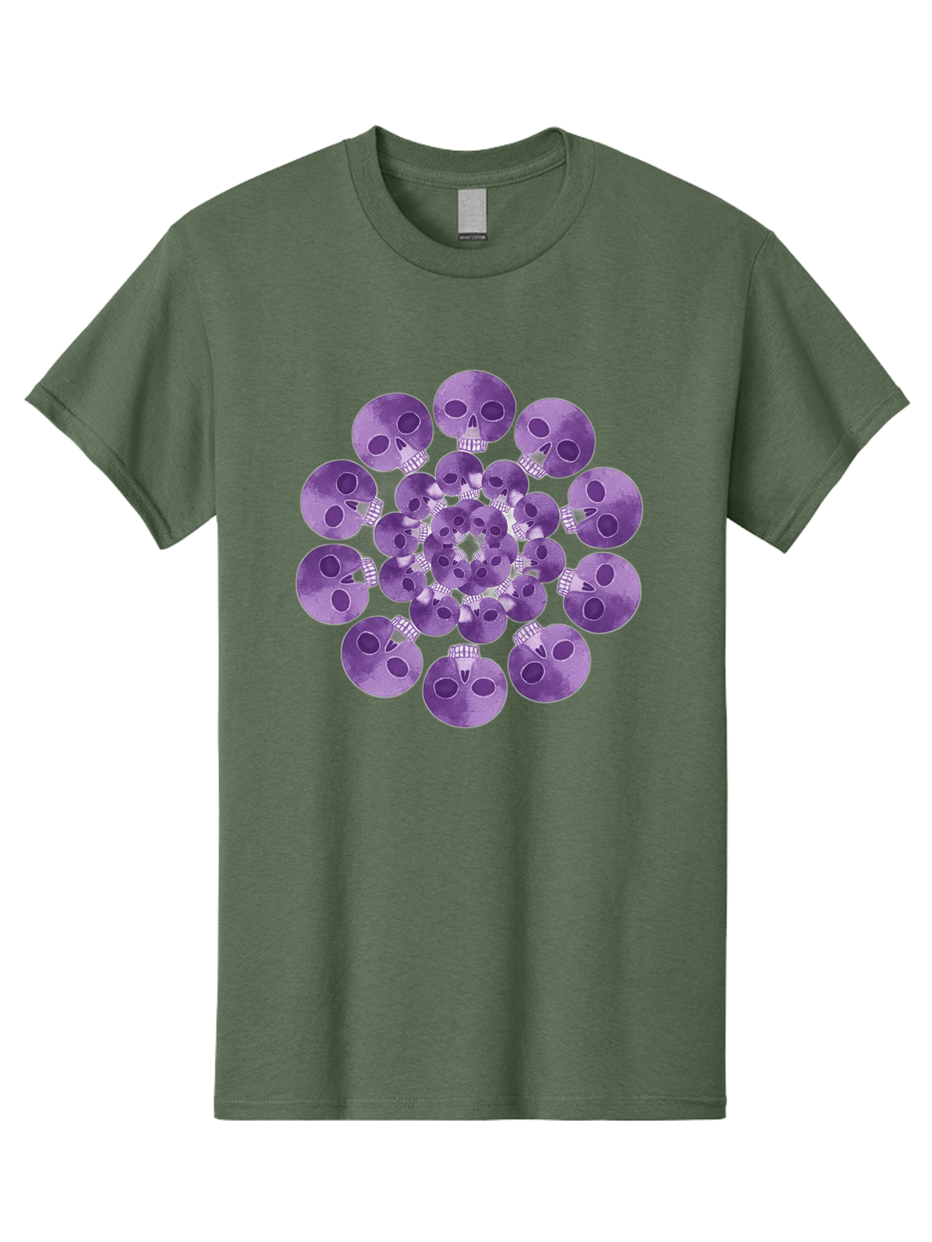 Purple-Skulls Men'S Graphic Tee, 100% Cotton, Comfortable Casual Summer Wear, Machine Washable, Cluster Of Purple Skulls, Skull Illustration, Gothic Art, Skull Design, Purple And White Colors, Skull Pattern, Dark Aesthetic, Grunge Style Bad466 13
