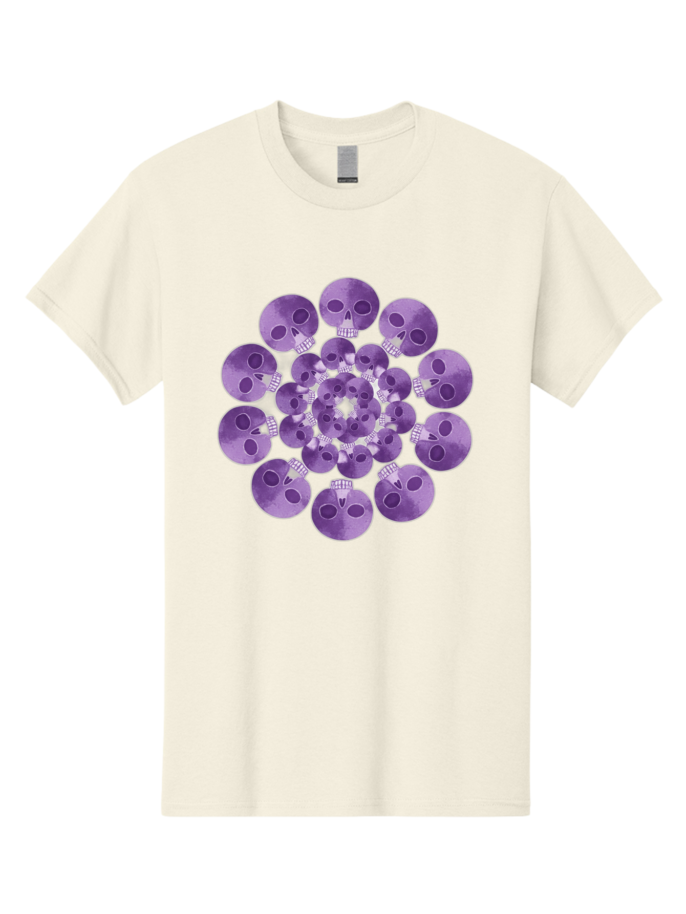 Purple-Skulls Men'S Graphic Tee, 100% Cotton, Comfortable Casual Summer Wear, Machine Washable, Cluster Of Purple Skulls, Skull Illustration, Gothic Art, Skull Design, Purple And White Colors, Skull Pattern, Dark Aesthetic, Grunge Style Bad466 11