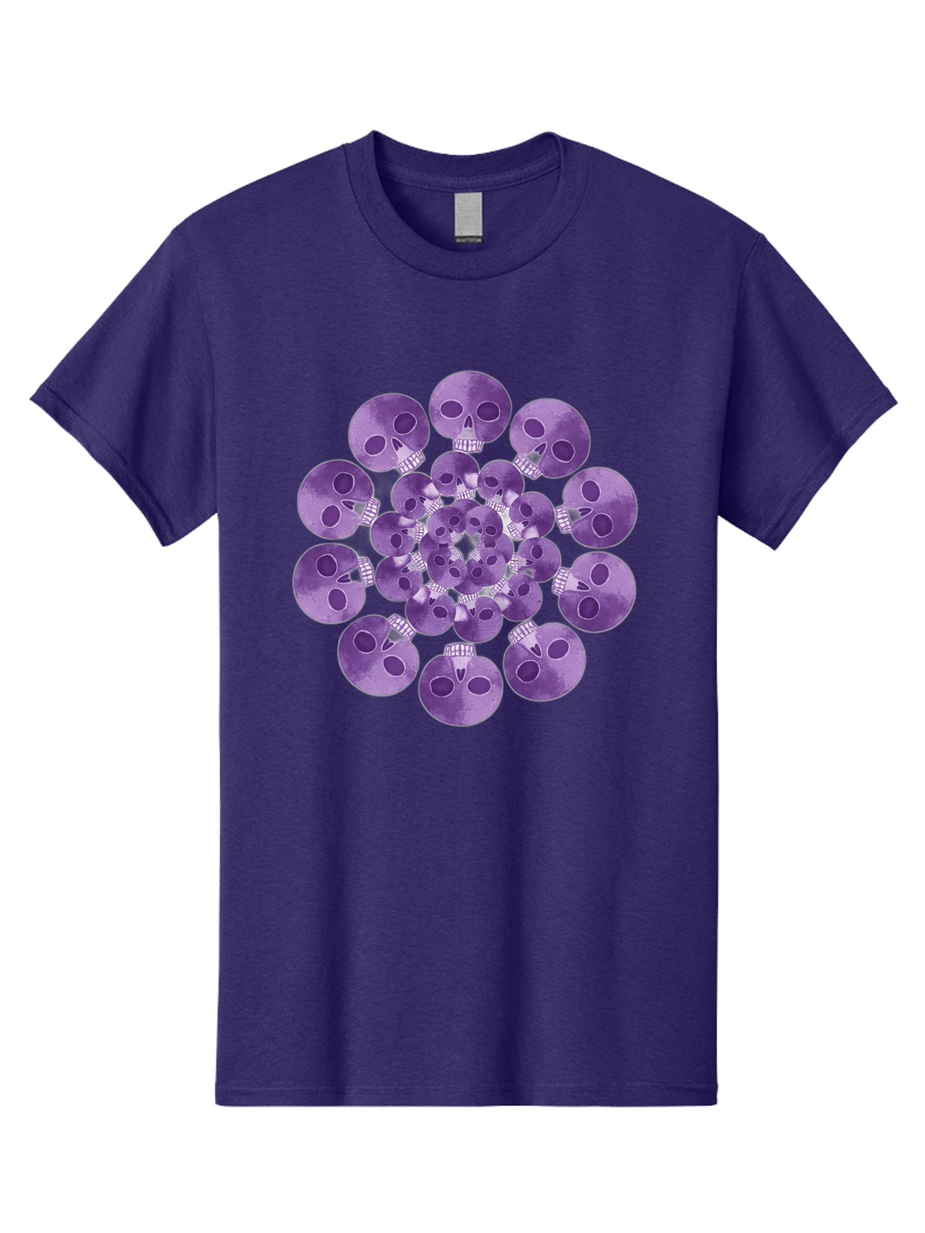 Purple-Skulls Men'S Graphic Tee, 100% Cotton, Comfortable Casual Summer Wear, Machine Washable, Cluster Of Purple Skulls, Skull Illustration, Gothic Art, Skull Design, Purple And White Colors, Skull Pattern, Dark Aesthetic, Grunge Style Bad466 4
