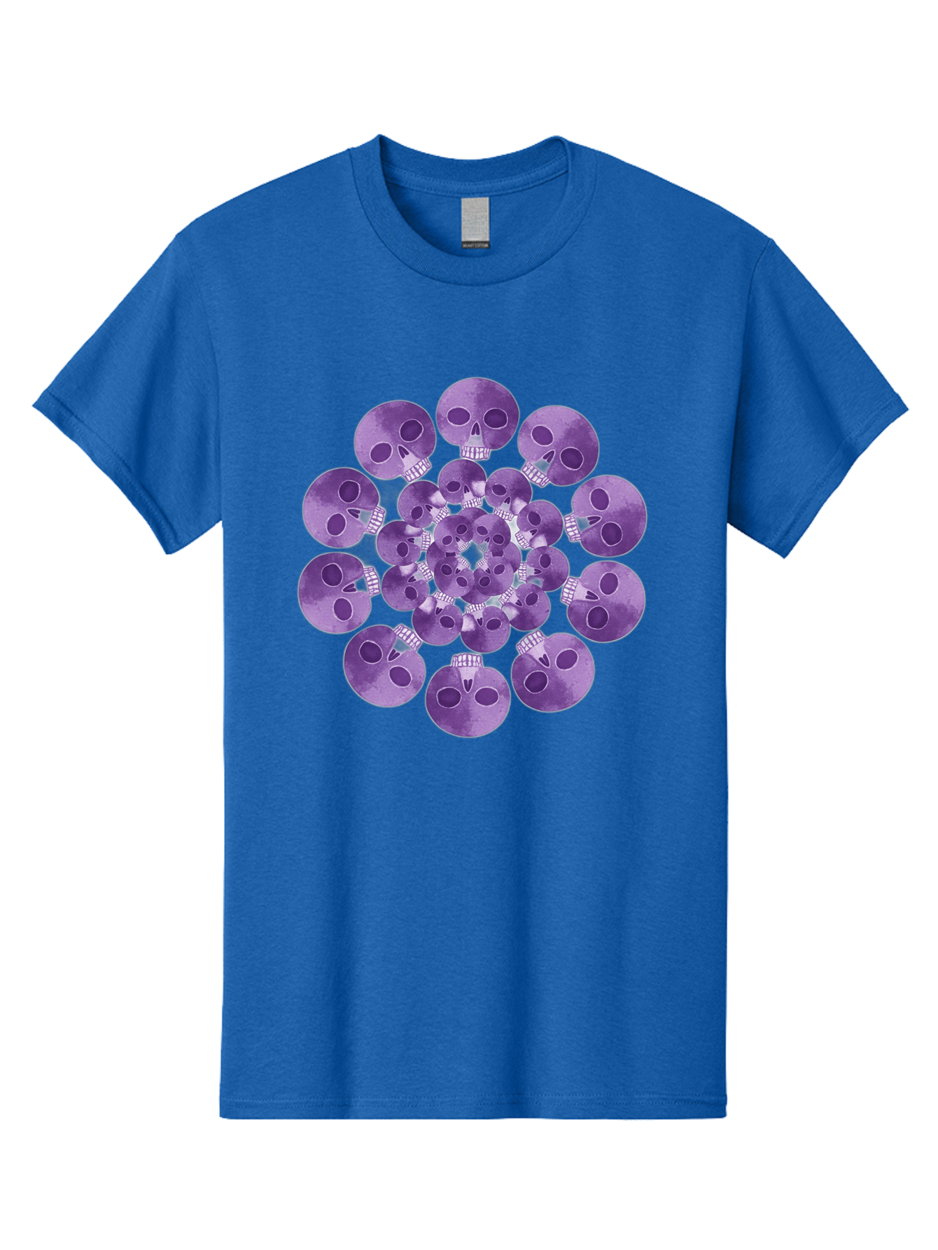 Purple-Skulls Men'S Graphic Tee, 100% Cotton, Comfortable Casual Summer Wear, Machine Washable, Cluster Of Purple Skulls, Skull Illustration, Gothic Art, Skull Design, Purple And White Colors, Skull Pattern, Dark Aesthetic, Grunge Style Bad466 6